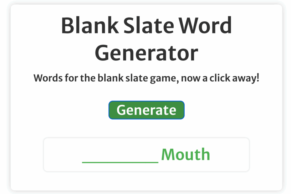 The Blank Slate Word Generator Get Blank Slate Words Now