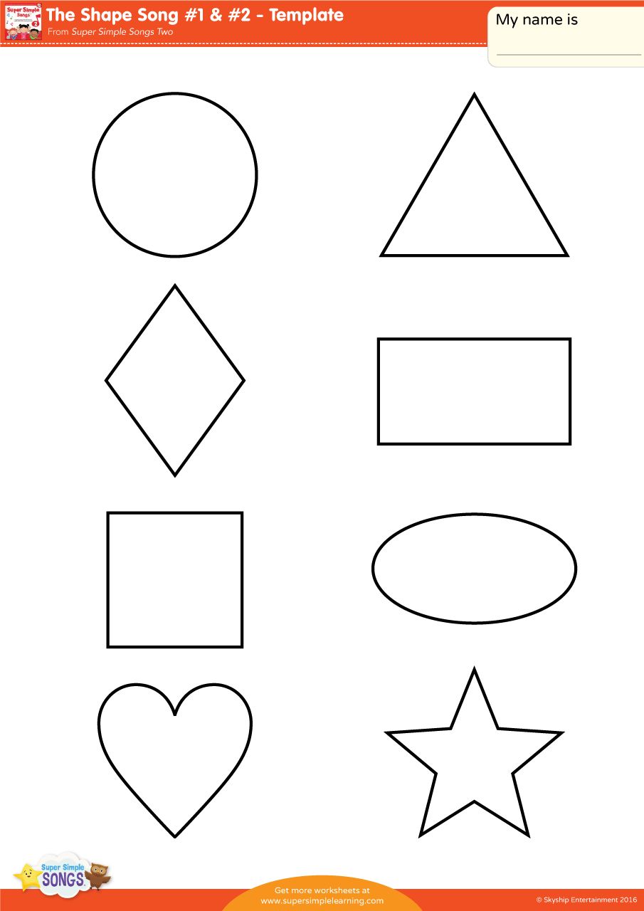 The Shape Song 1 U0026 2 Template Super Simple
