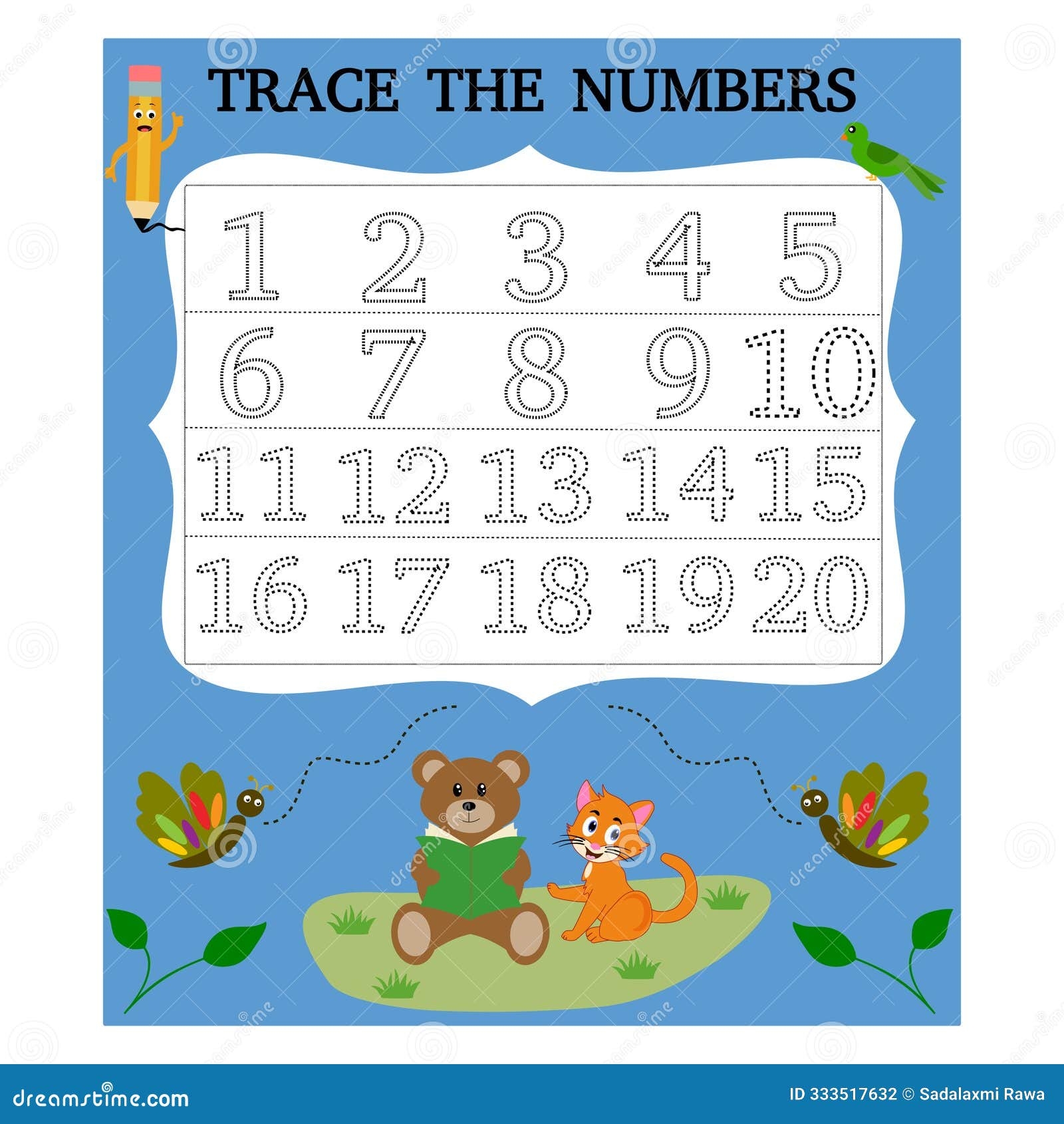 trace number 1 to 20