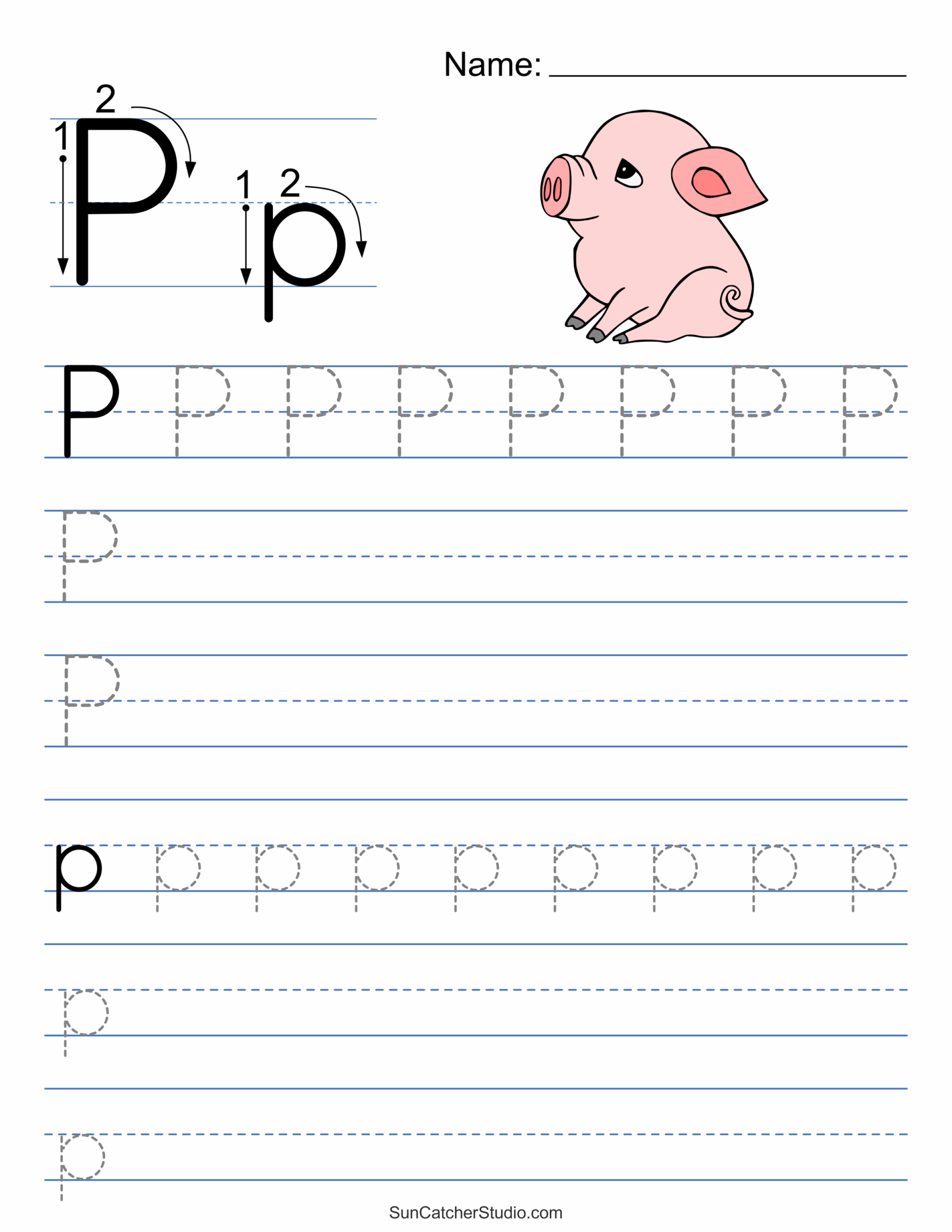 alphabet letter tracing free printable