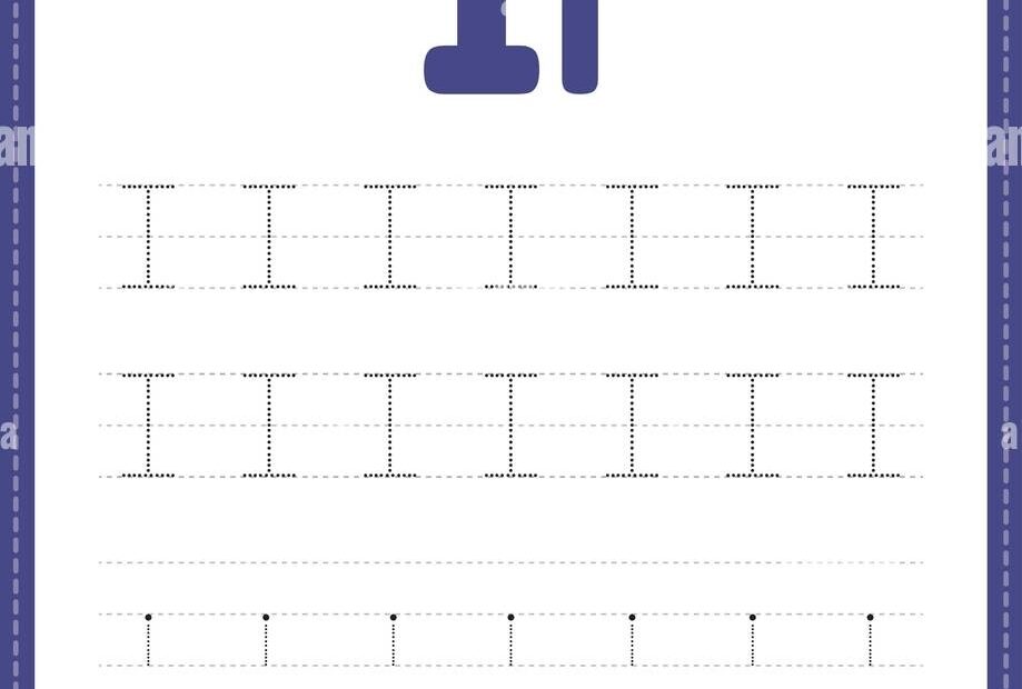 Tracing Letter I Alphabet Worksheet For Kindergarten And Preschool Kids For Handwriting Practice And Educational Activities In A Printable Page Illust Stock Vector Image U0026 Art Alamy