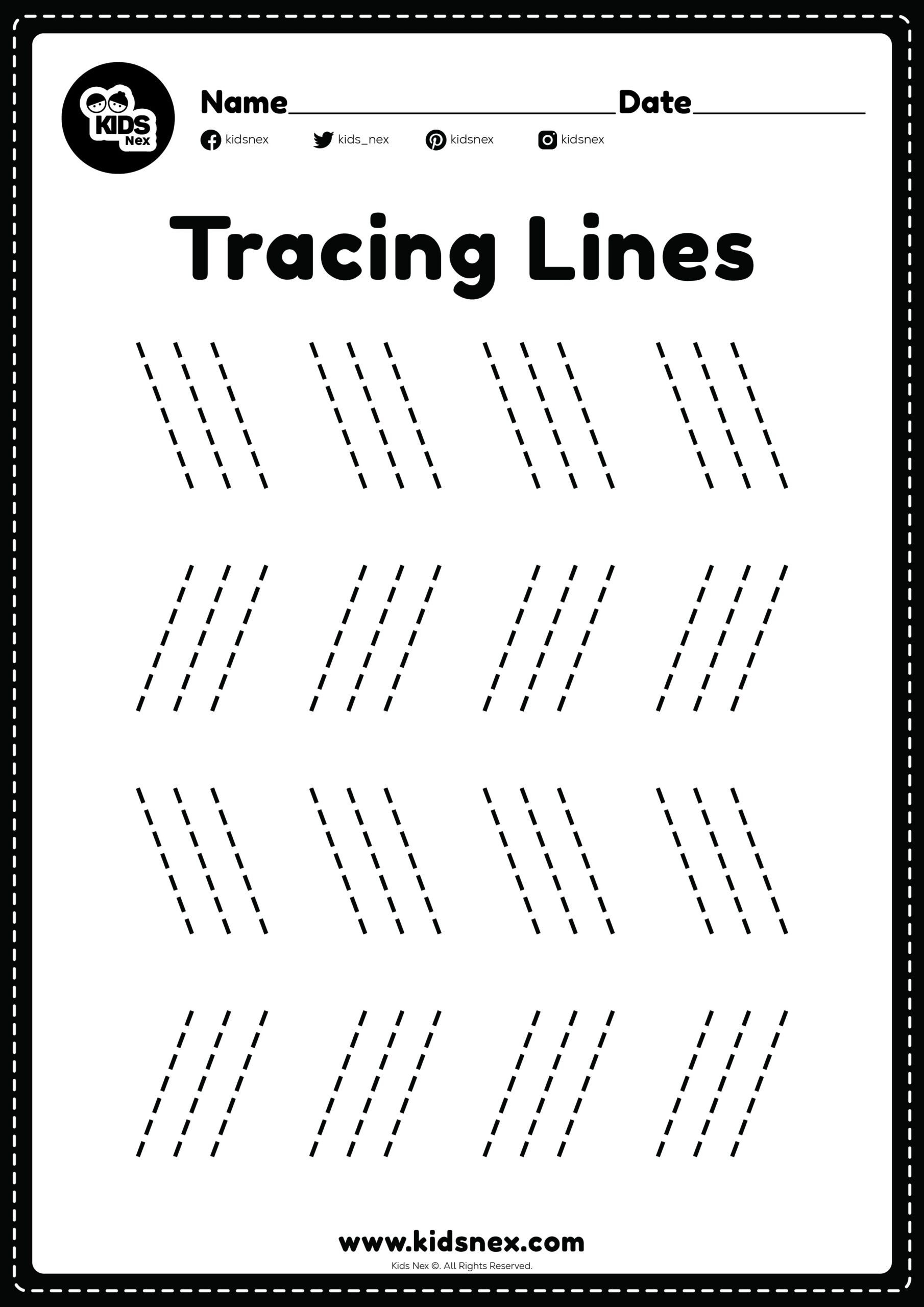 lines tracing worksheets pdf