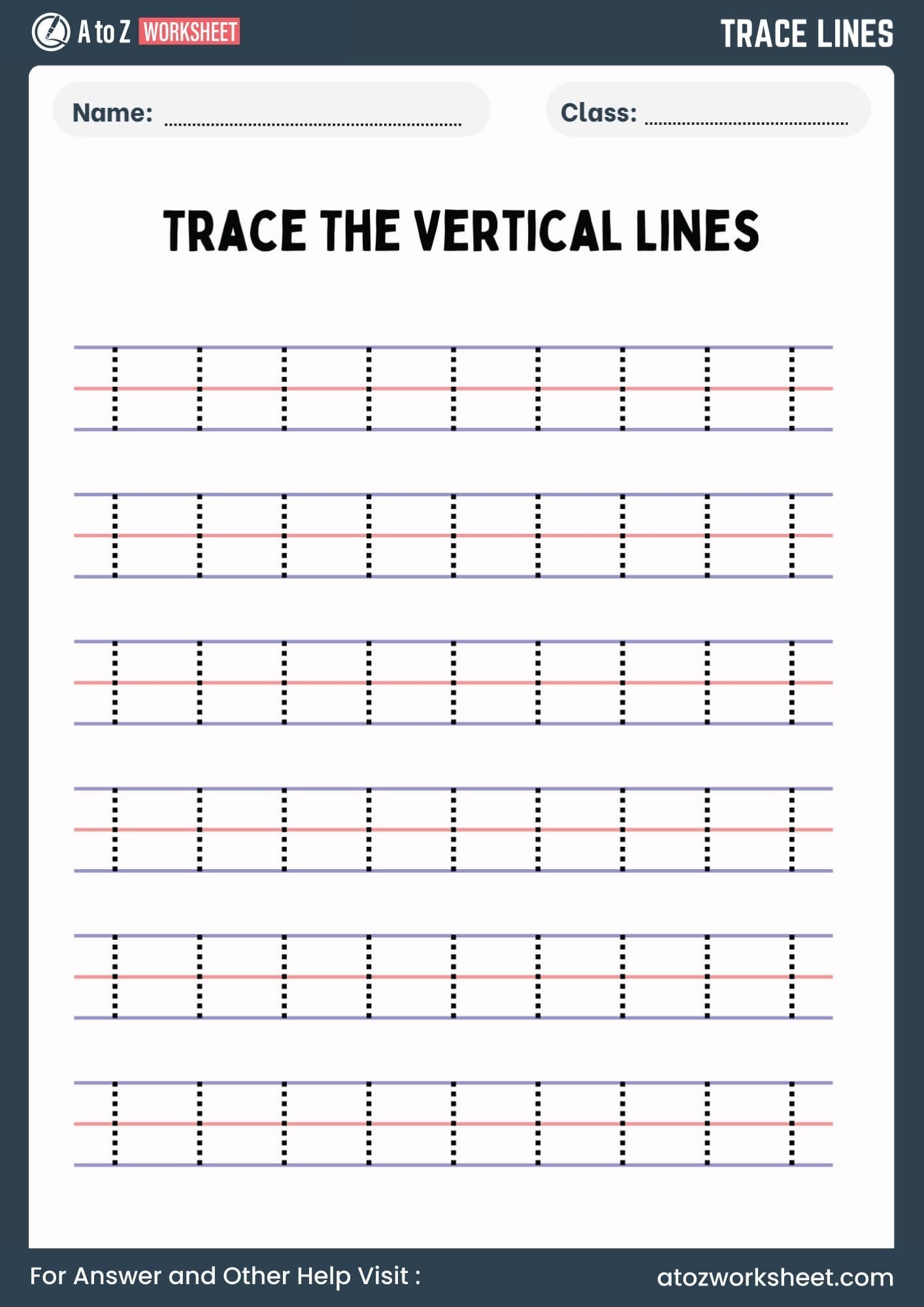 Tracing Lines Worksheetsu200b For Kids Free PDF A To Z Worksheet