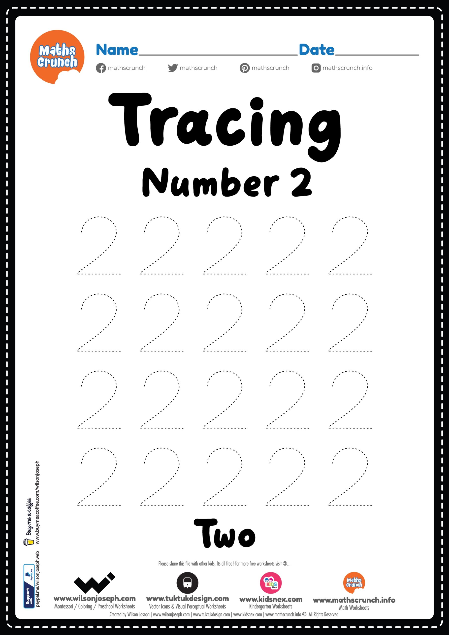 free printable tracing number worksheets