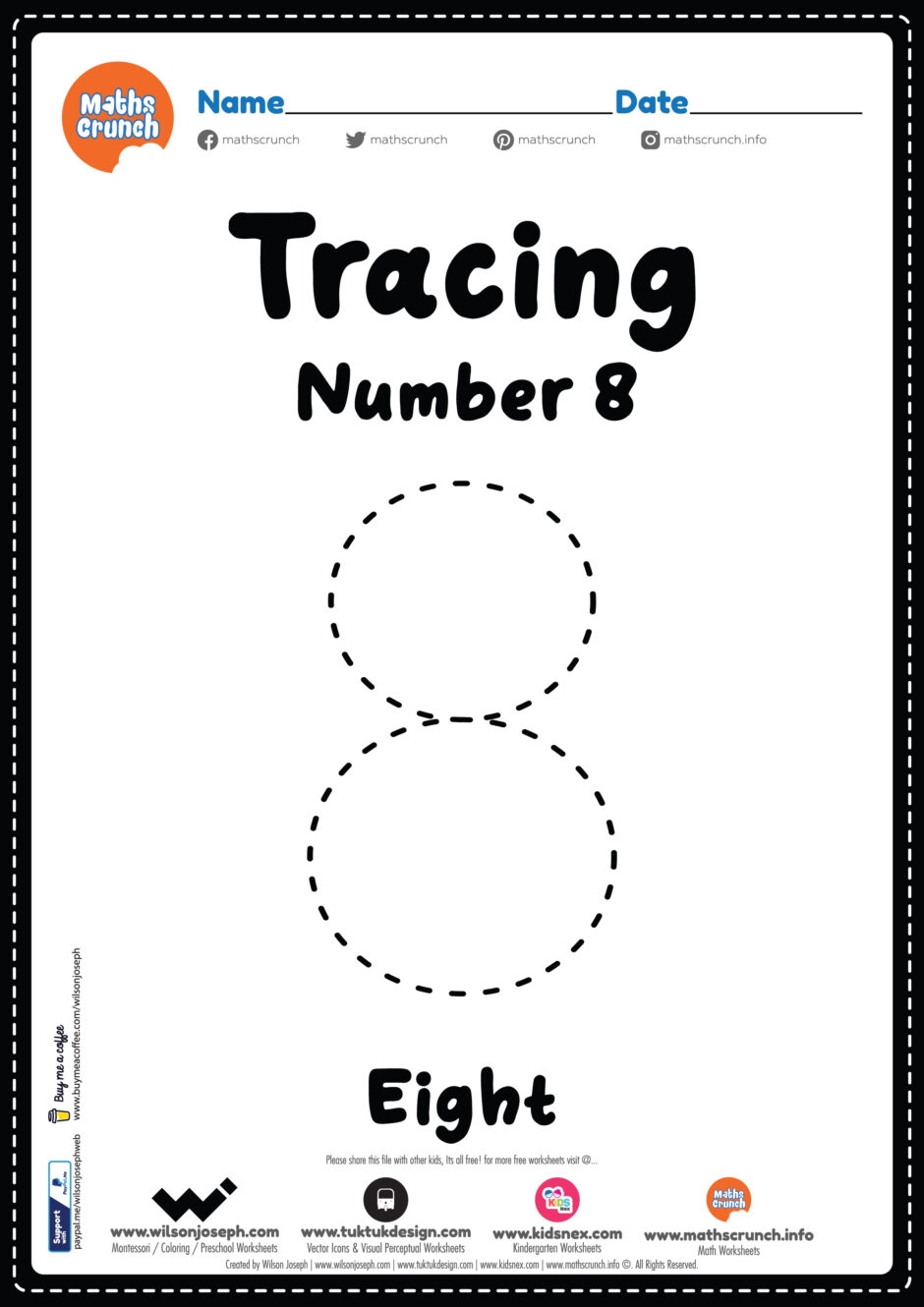 free printable math number tracing