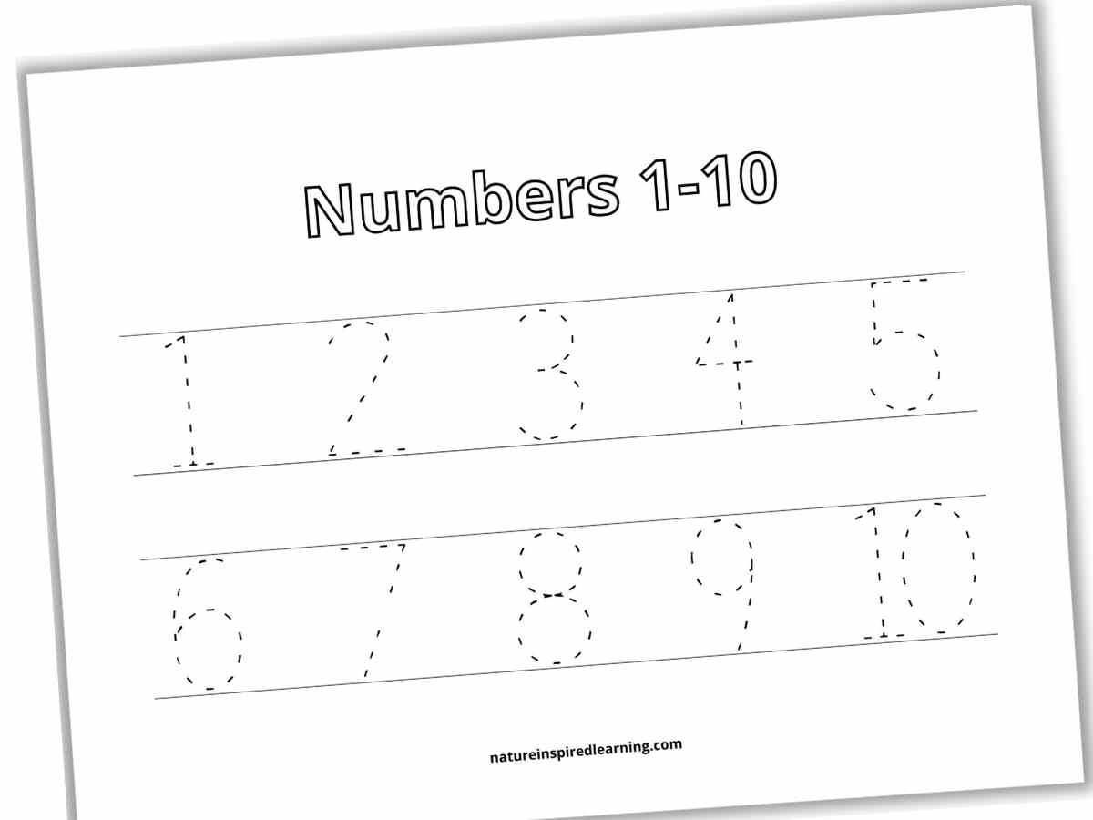 tracing number 1 10 printable