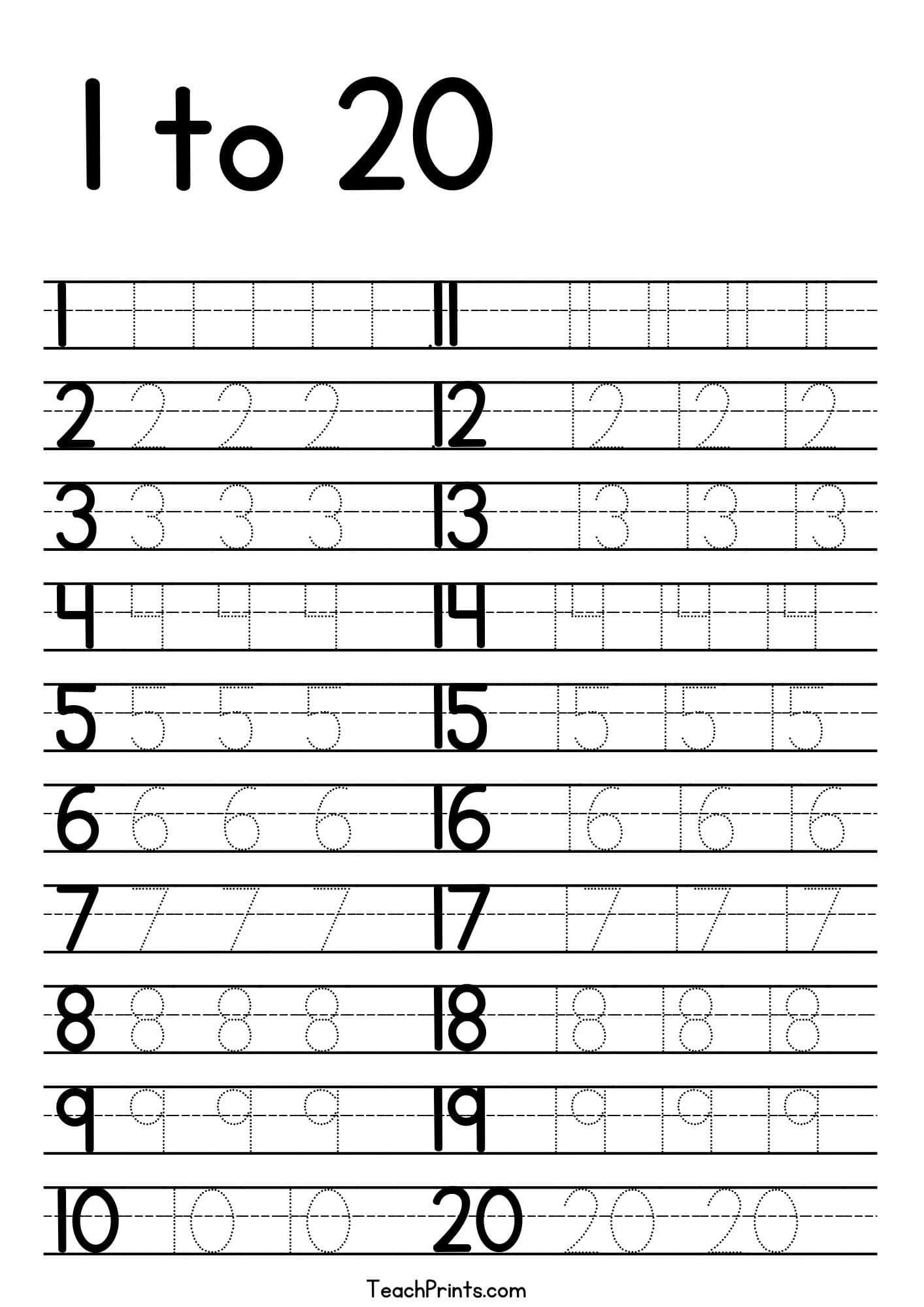free number tracing printables