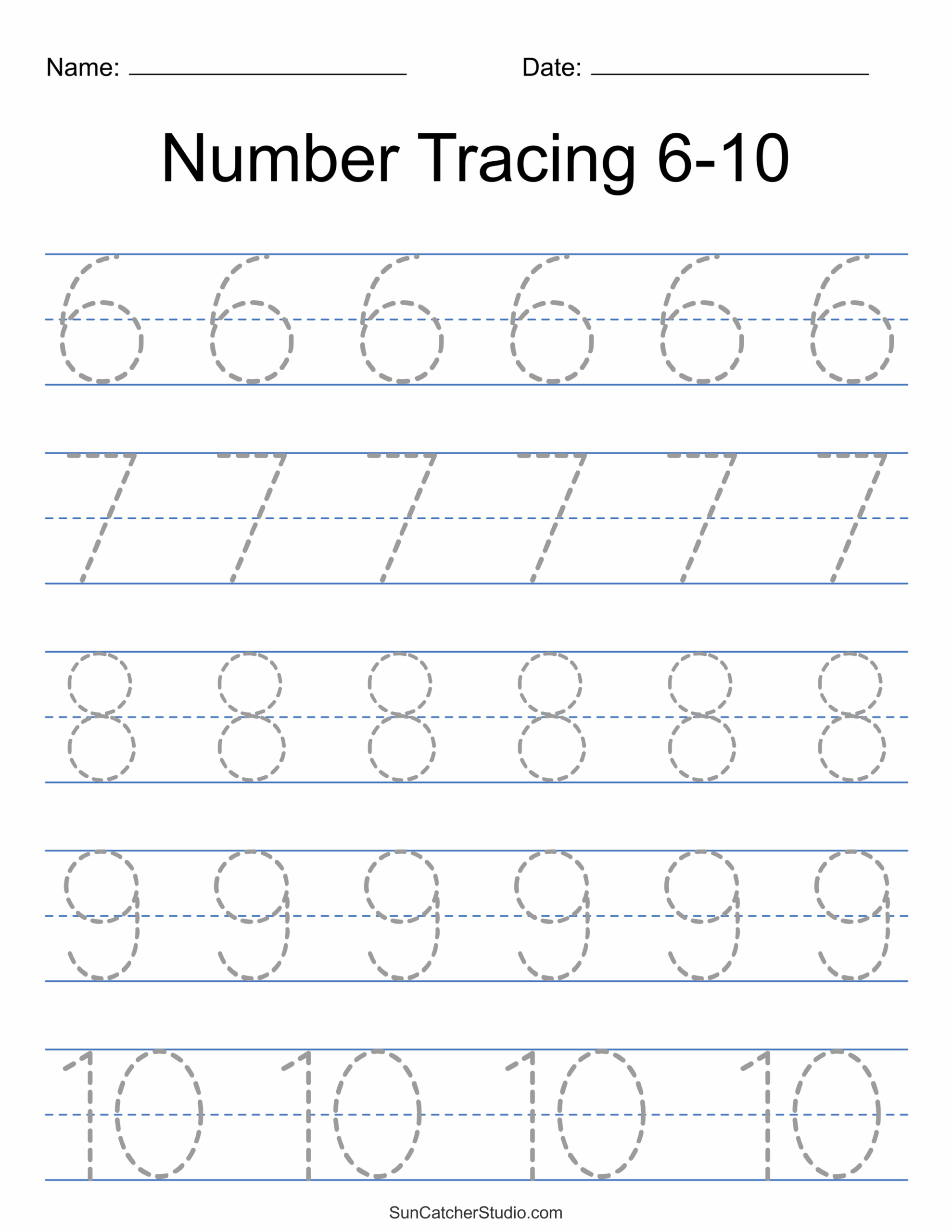 Tracing Numbers Free Printable Practice PDF Worksheets Free Printables Monograms Design Tools Patterns U0026 DIY Projects