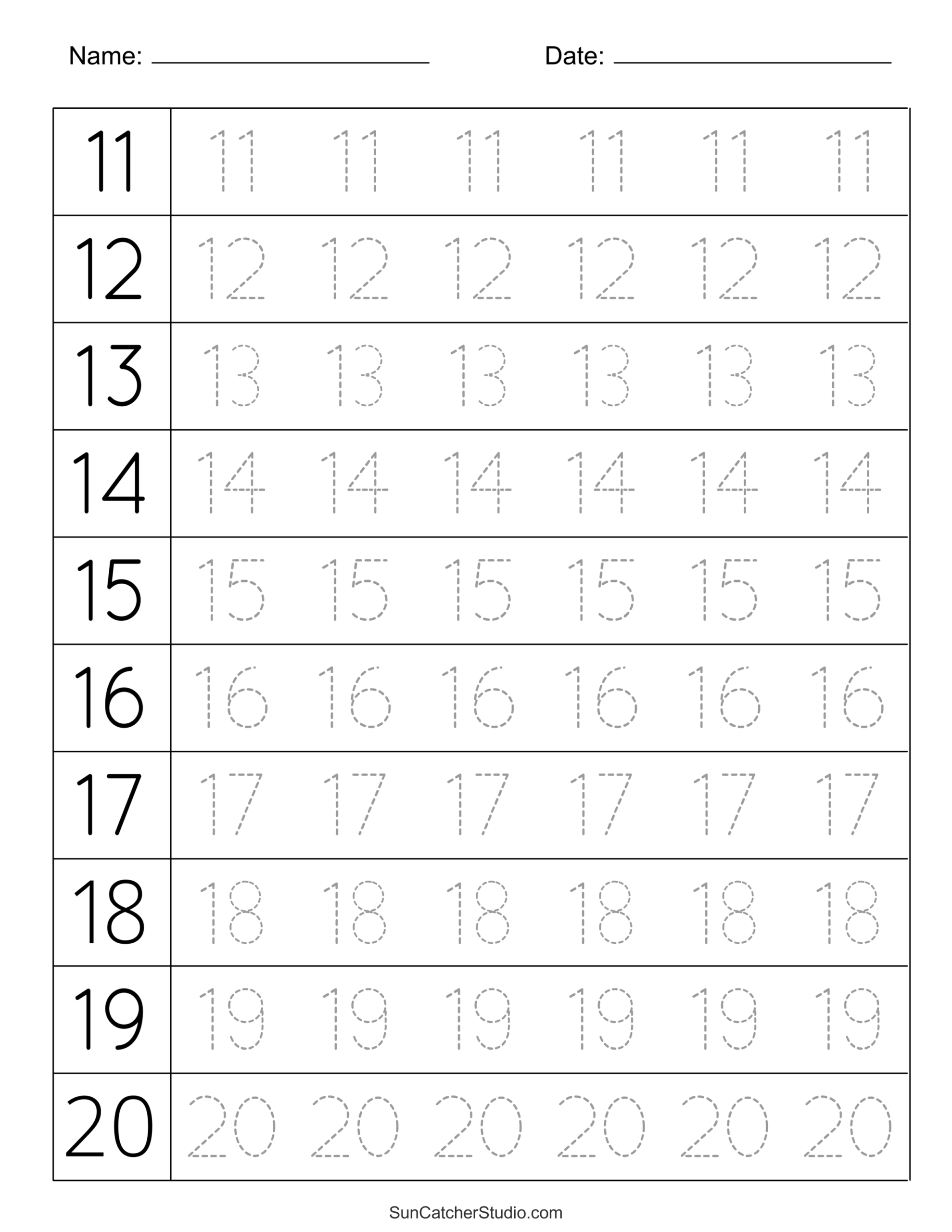 Tracing Numbers Free Printable Practice PDF Worksheets Free Printables Monograms Design Tools Patterns U0026 DIY Projects