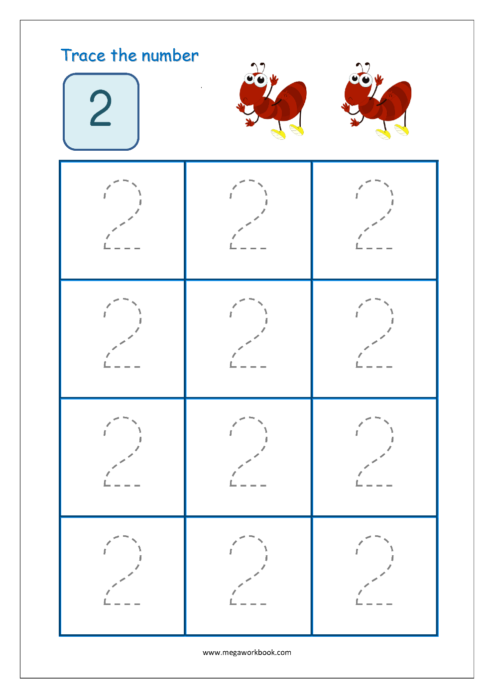 tracing number worksheet