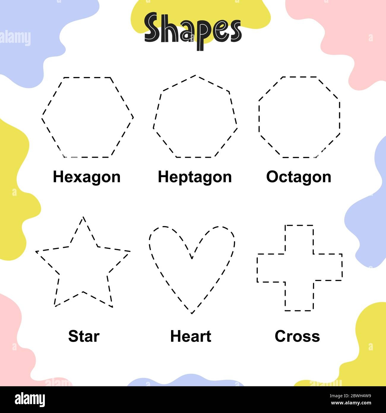 hexagon tracing worksheet
