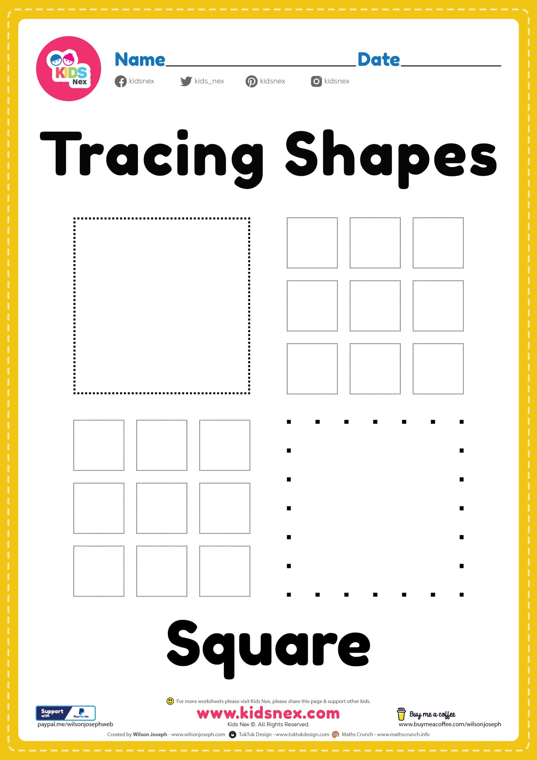 free printable shape tracing