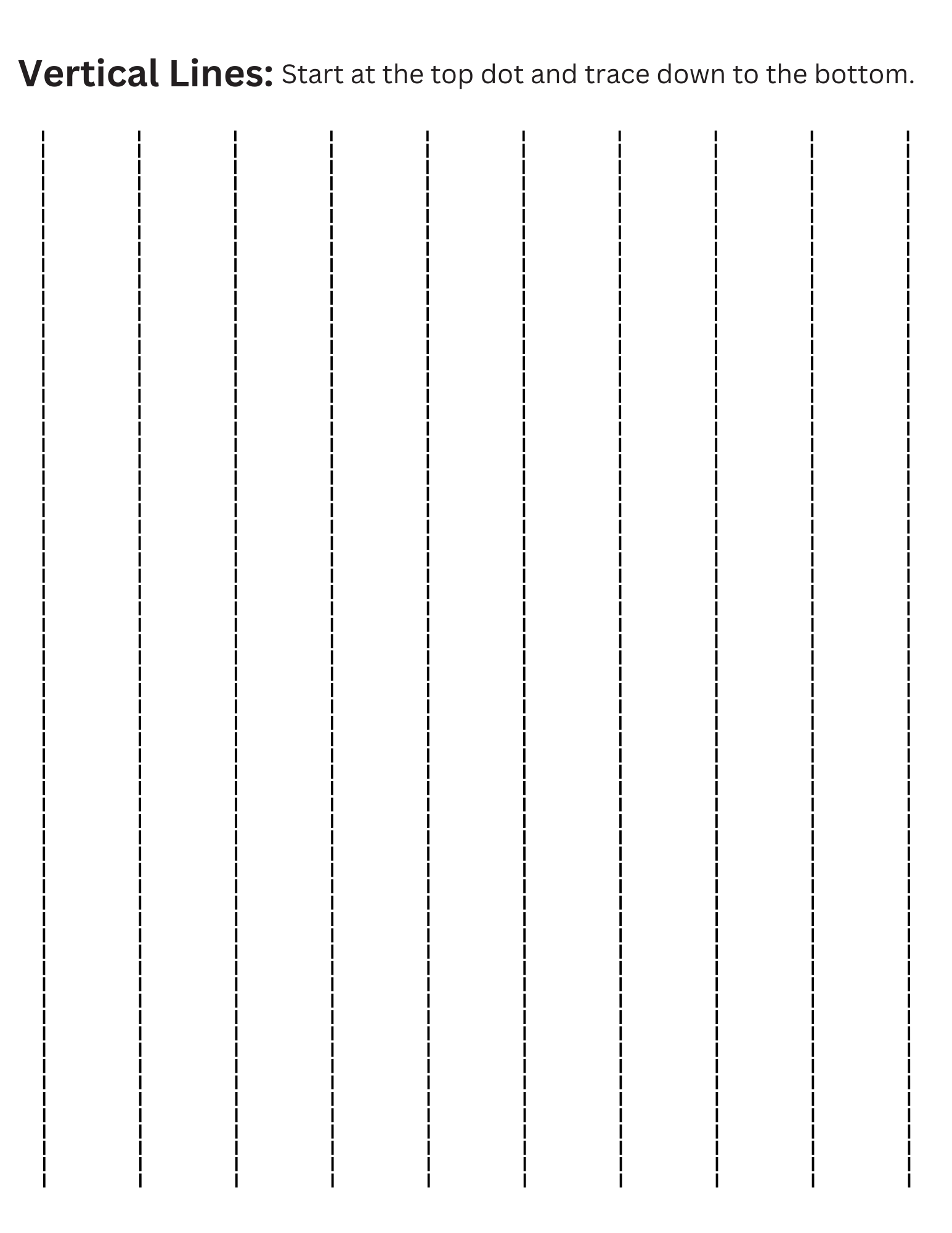 Tracing Straight Lines Kindergarten Worksheets Horizontal Line 