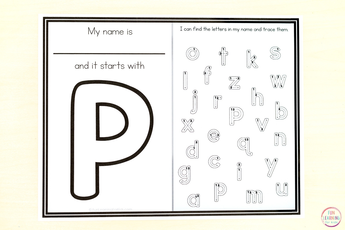 free preschool name tracing printables
