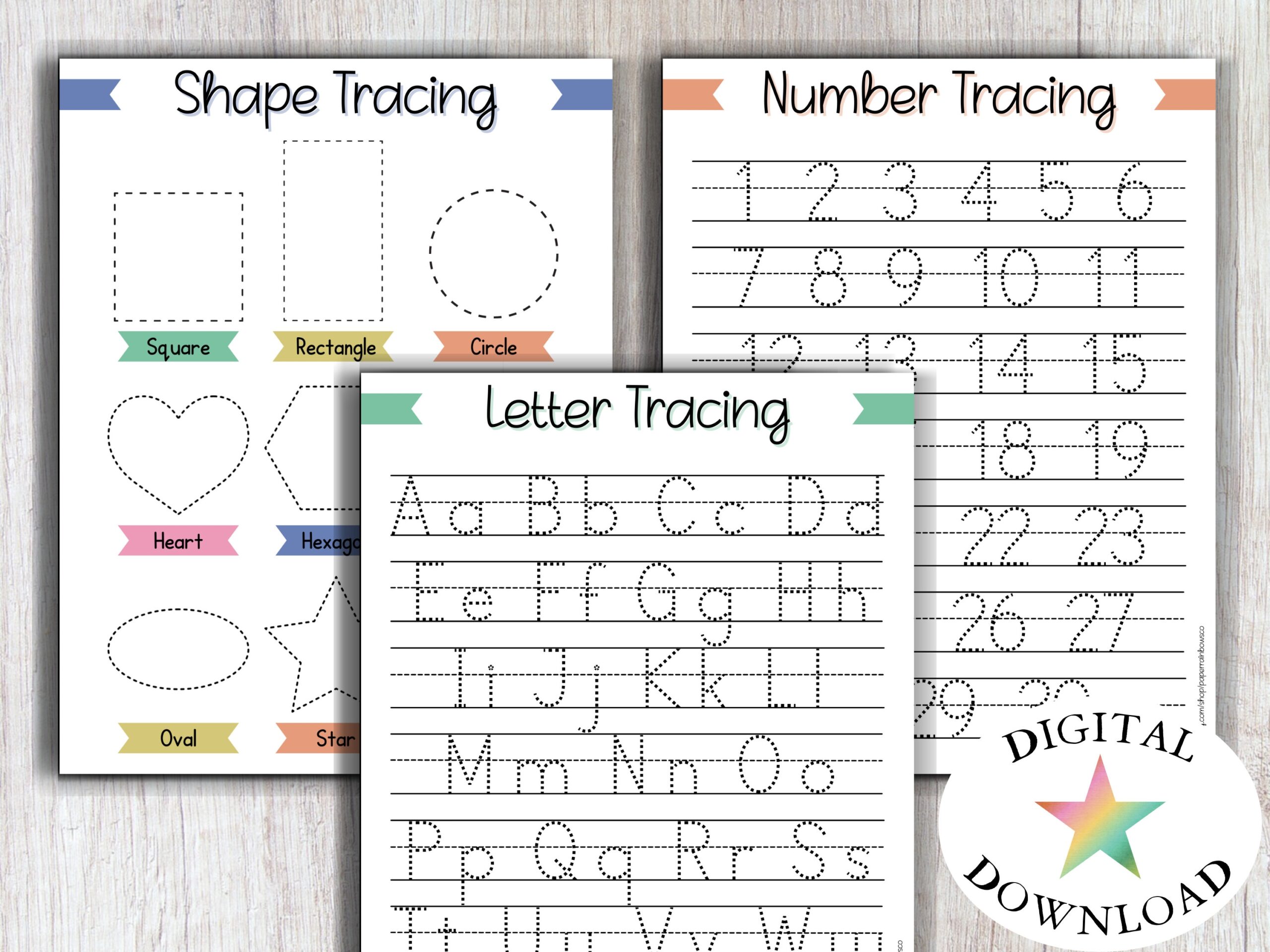 letter and number tracing sheets