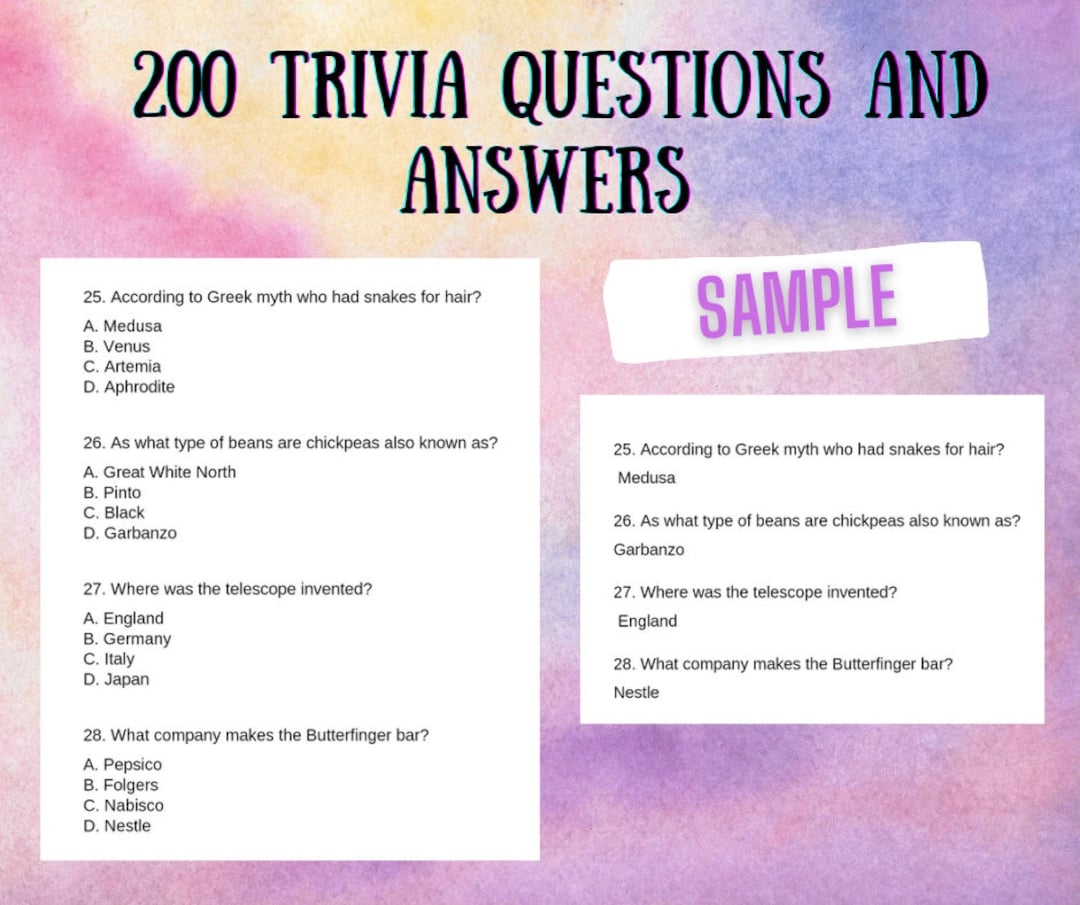 general knowledge trivia multiple choice