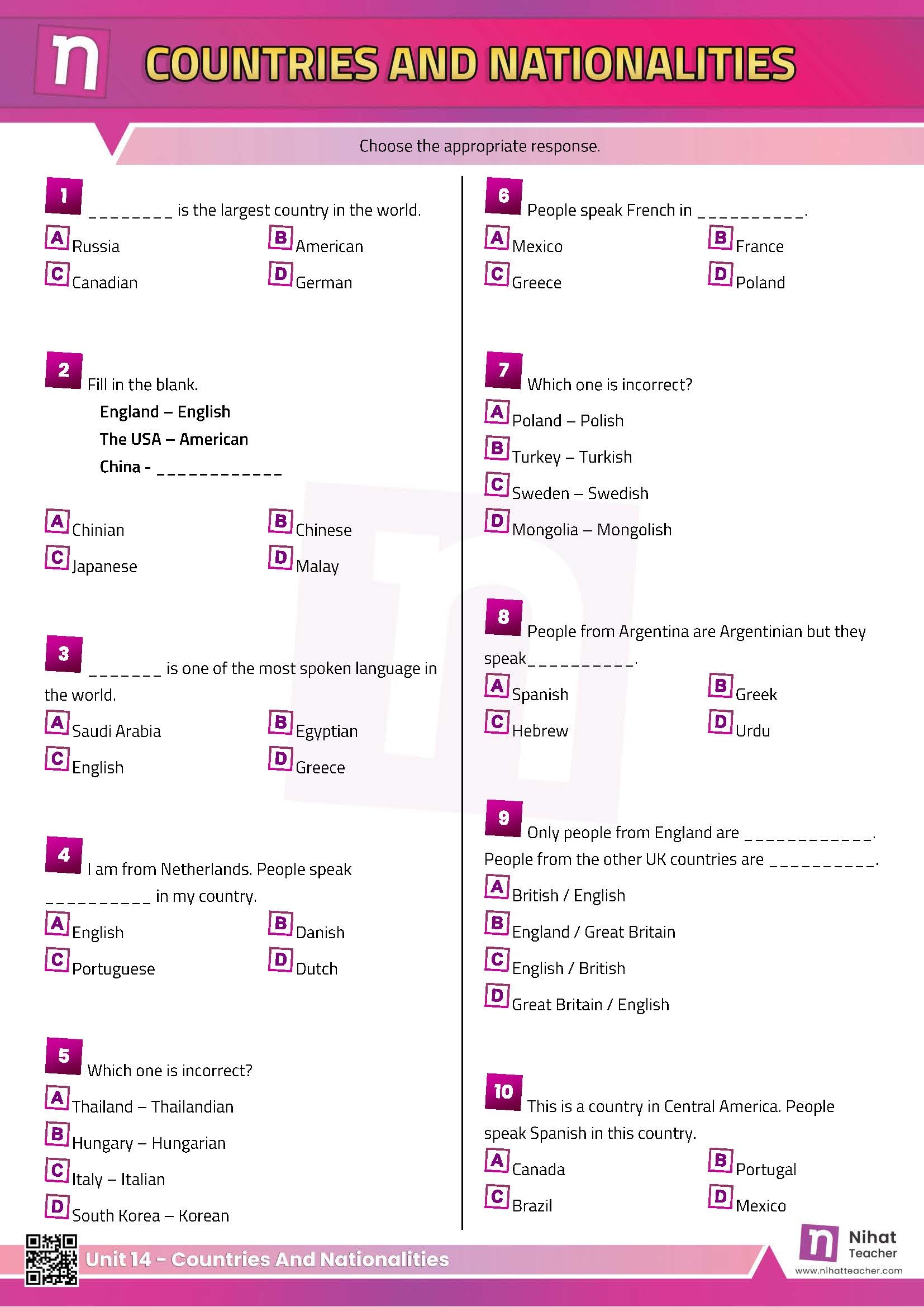 50 states multiple choice quiz