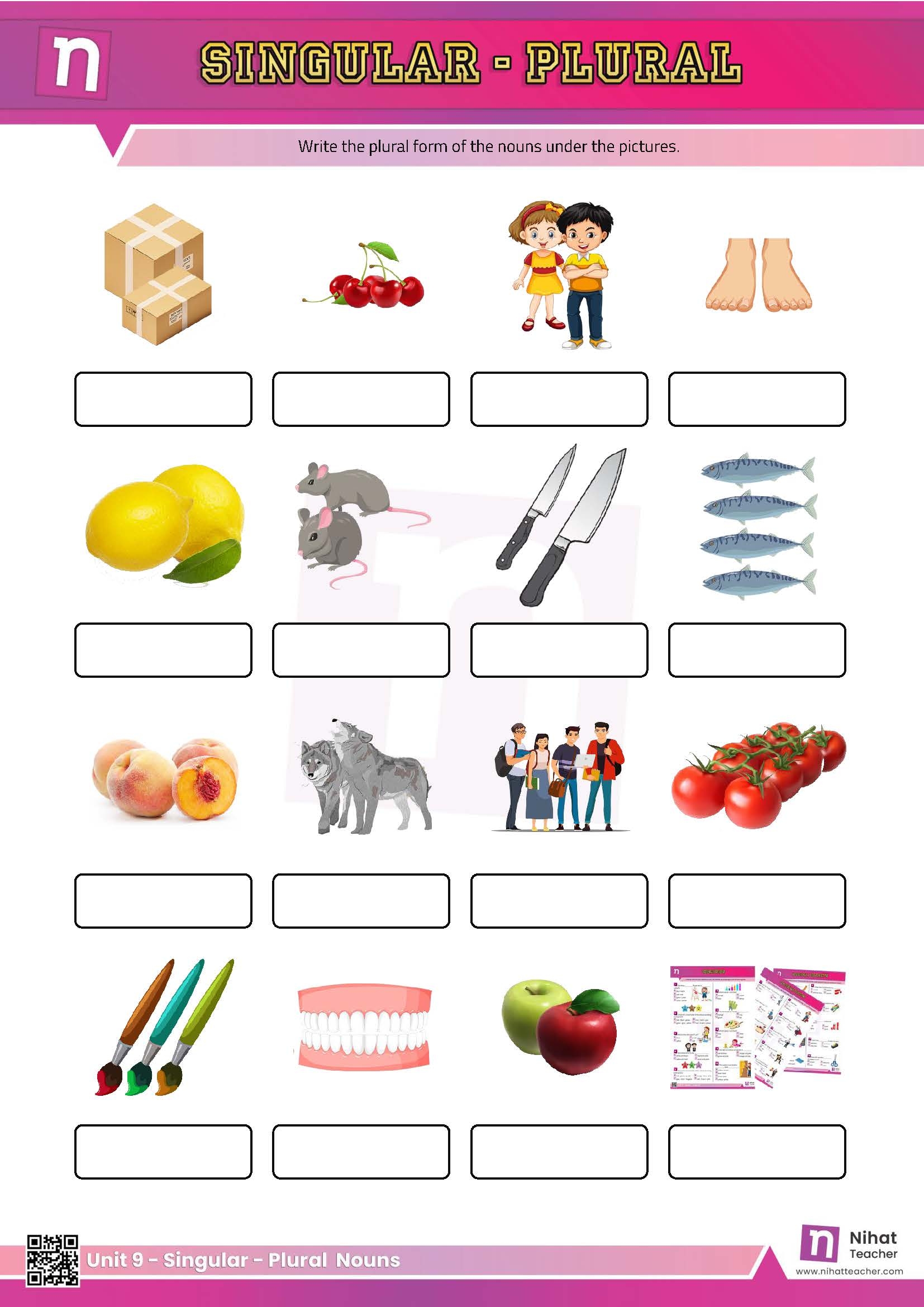 free printable plural nouns worksheets