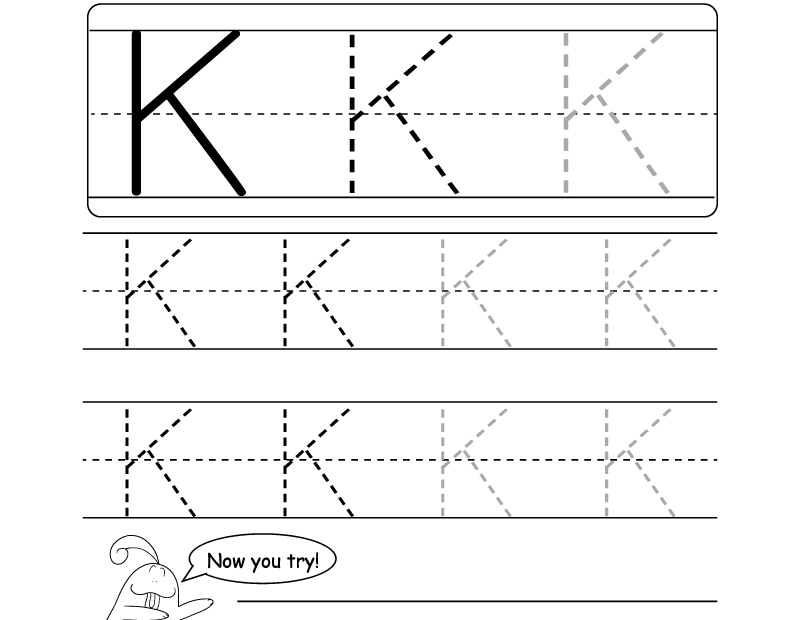 Uppercase Letter K Tracing Worksheet Doozy Moo