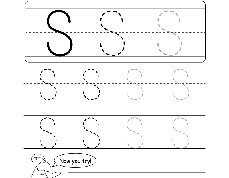 Uppercase Letter S Tracing Worksheet Doozy Moo