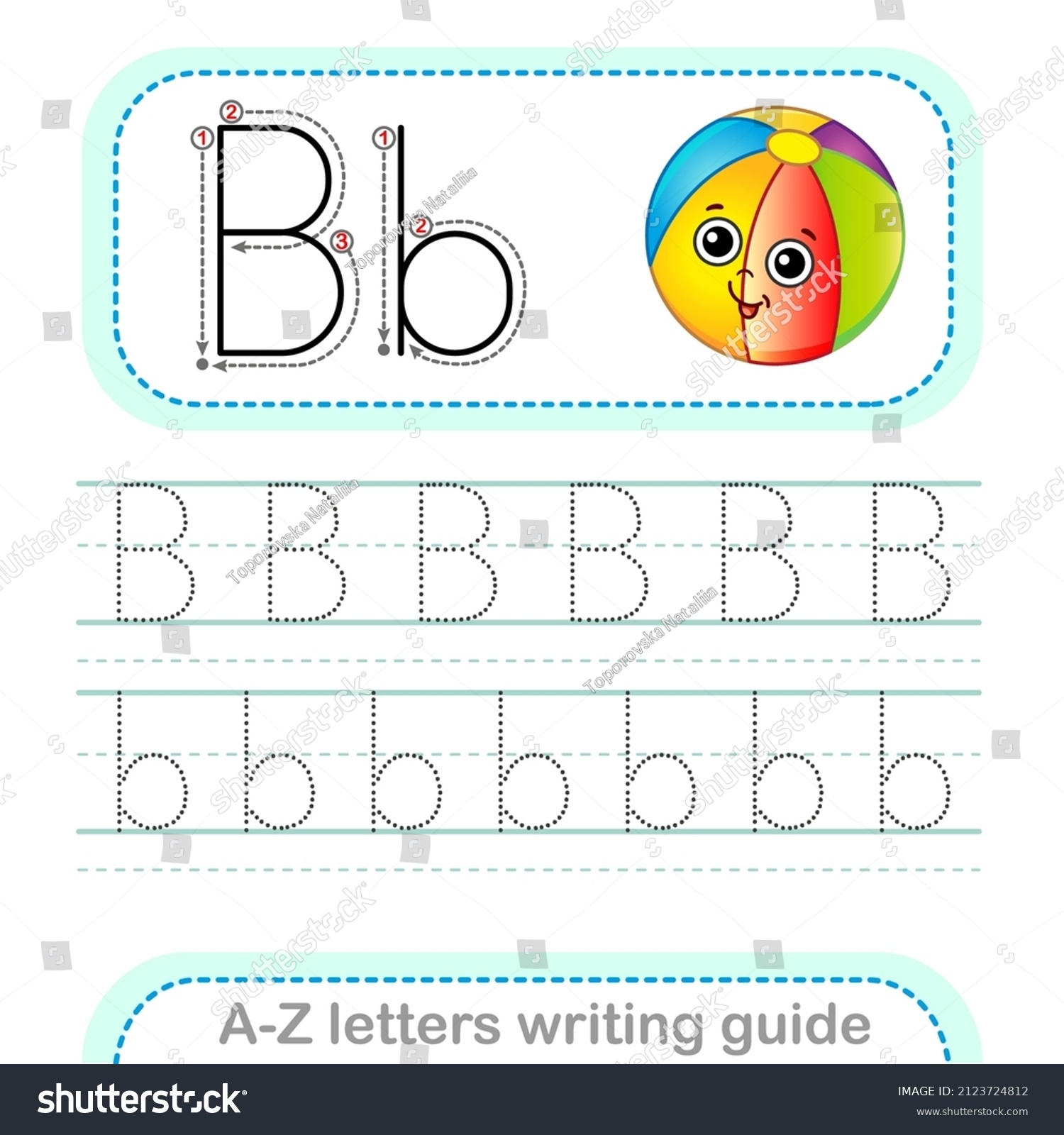 Vektor Stok Letter Writing Guide Worksheet Tracing Letters Tanpa Royalti 2123724812 Shutterstock