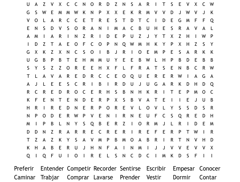 Verb Project Word Search WordMint