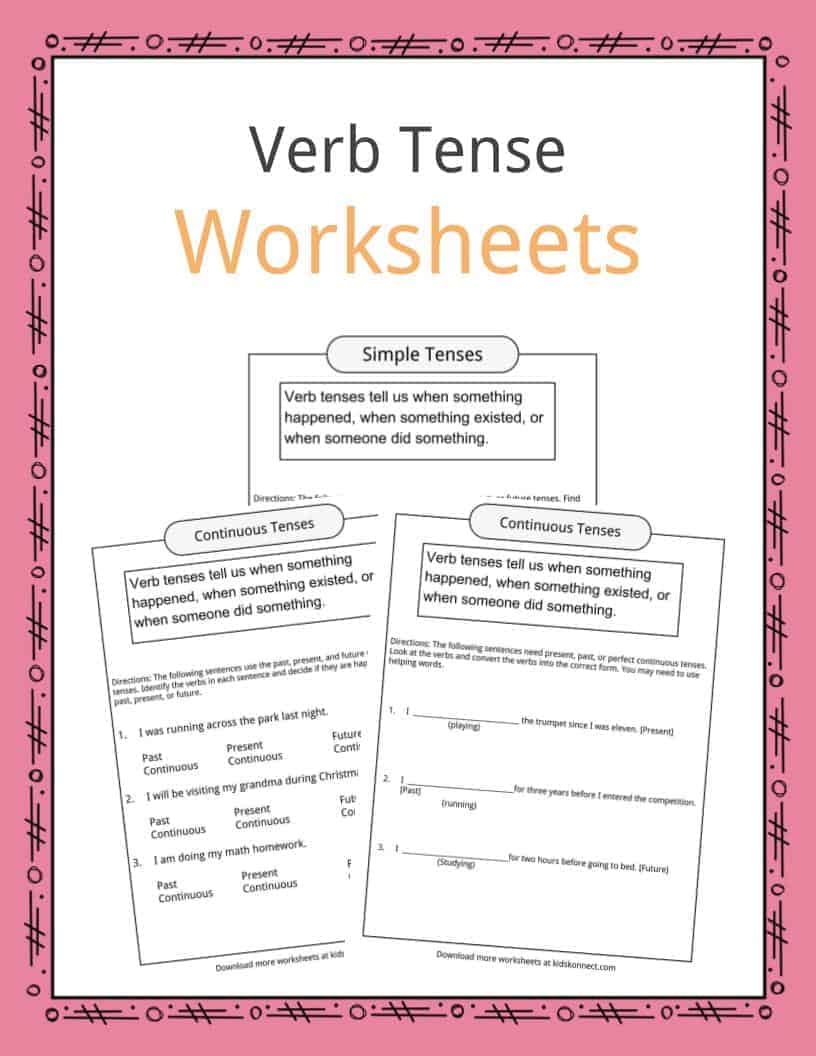 what are verb tenses worksheets