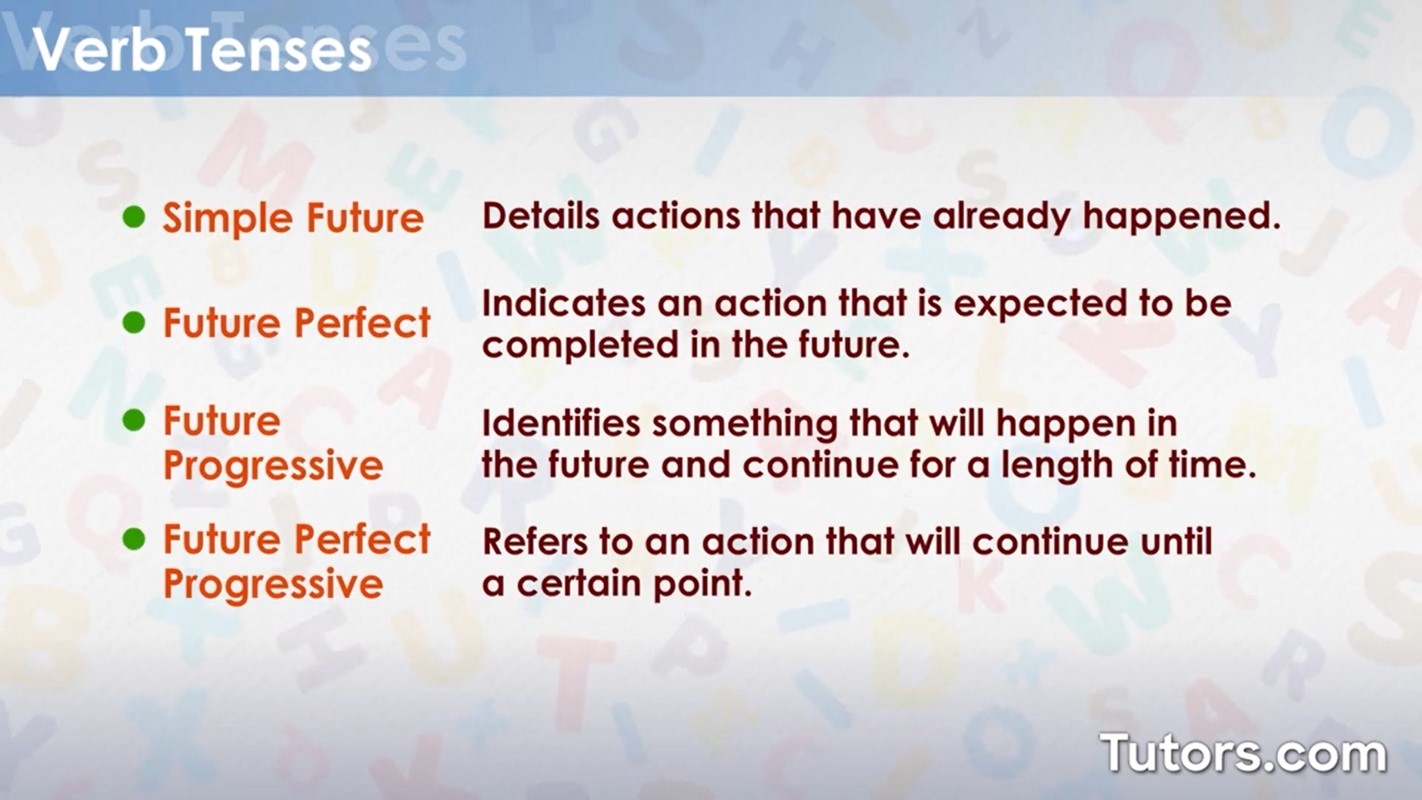 tenses of verbs meaning