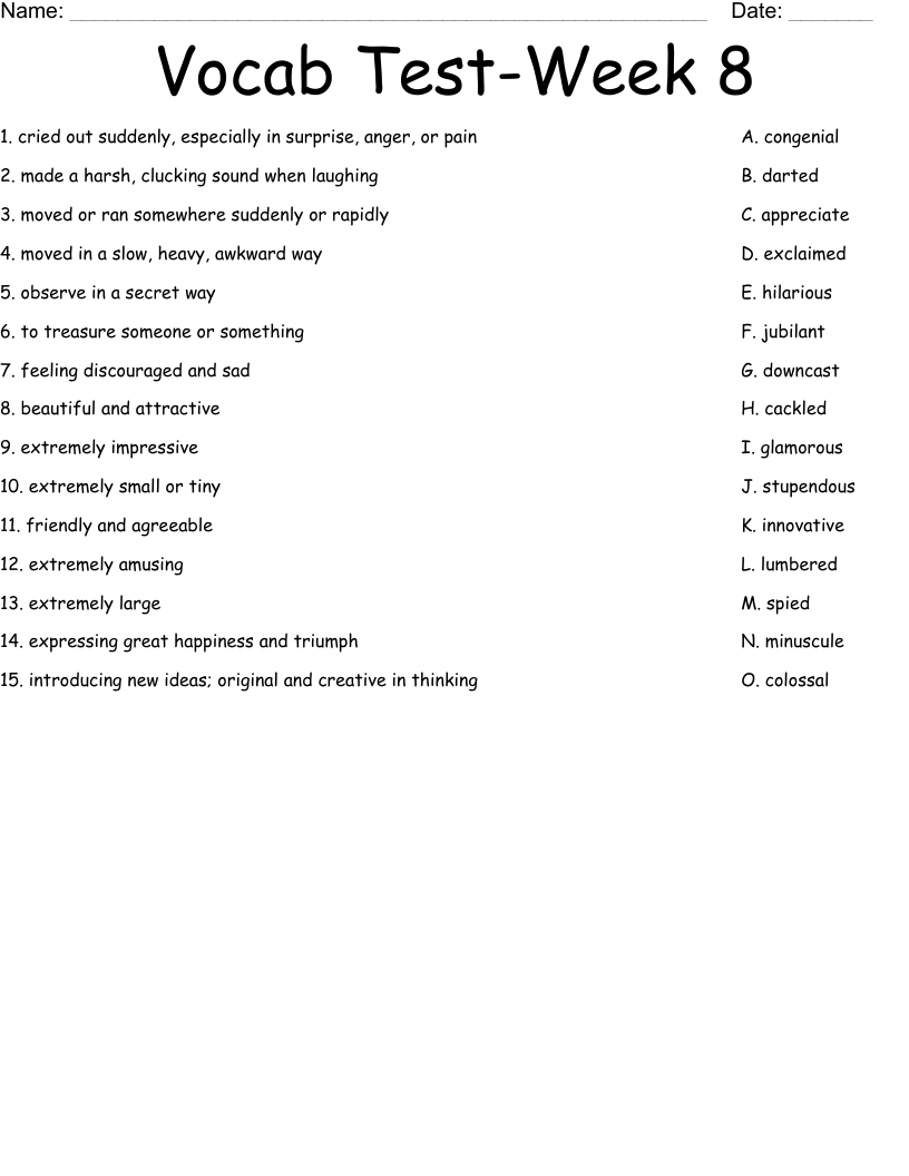 vocabulary test for adults