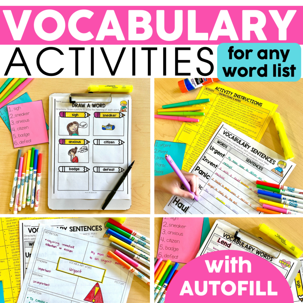 Vocabulary Activities Lucky Little Learners