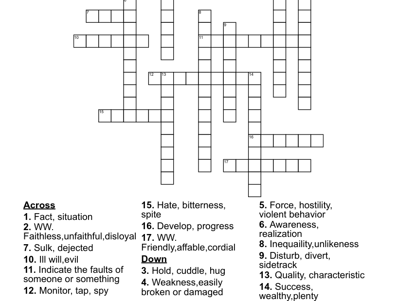 Vocabulary And Context Clues Crossword WordMint
