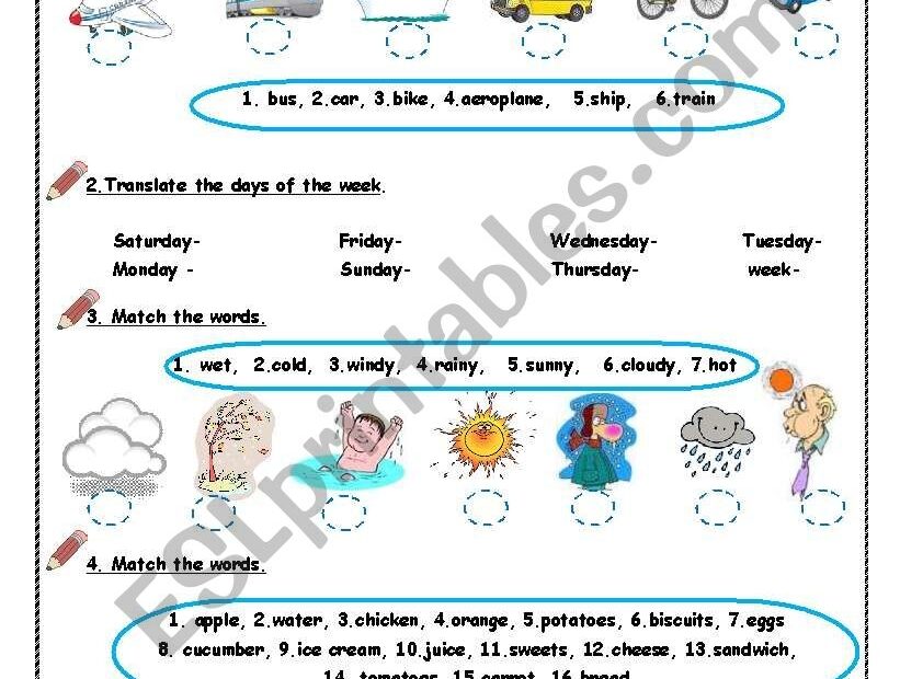 Vocabulary Revision 4th Grade 4 Pages ESL Worksheet By Victoria Ladybug