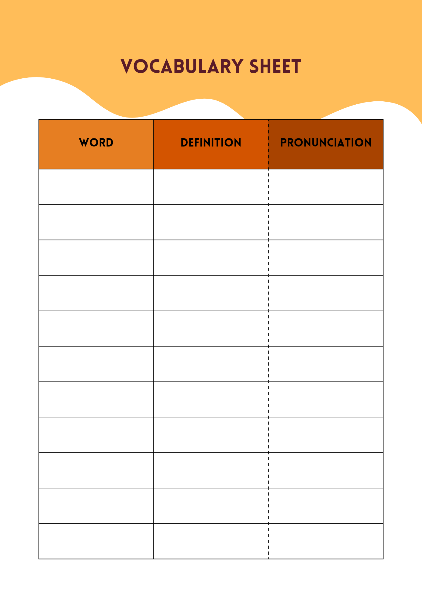 Vocabulary Sheet Jampoly s Ko fi Shop