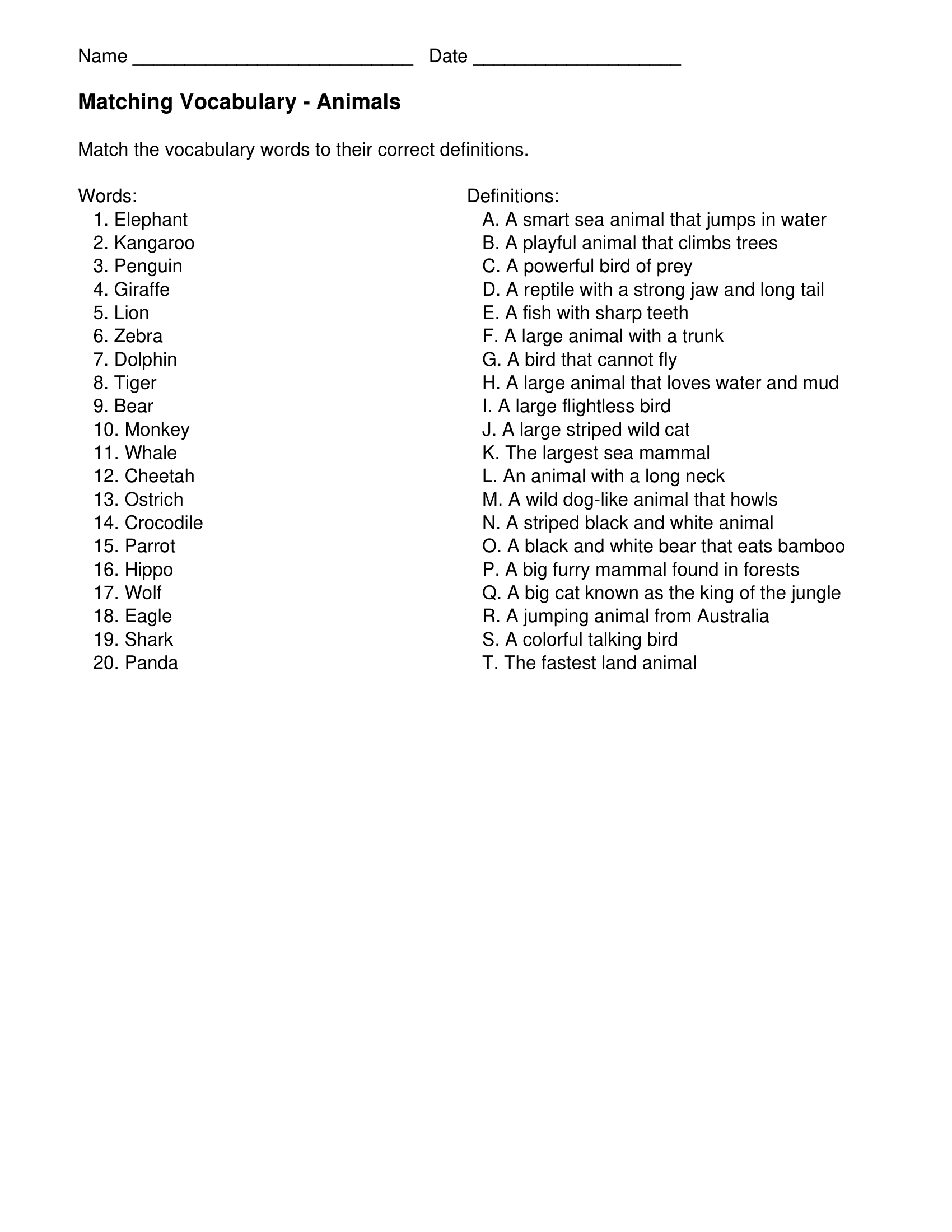 Vocabulary Worksheets Second Grade Vocabulary Worksheets