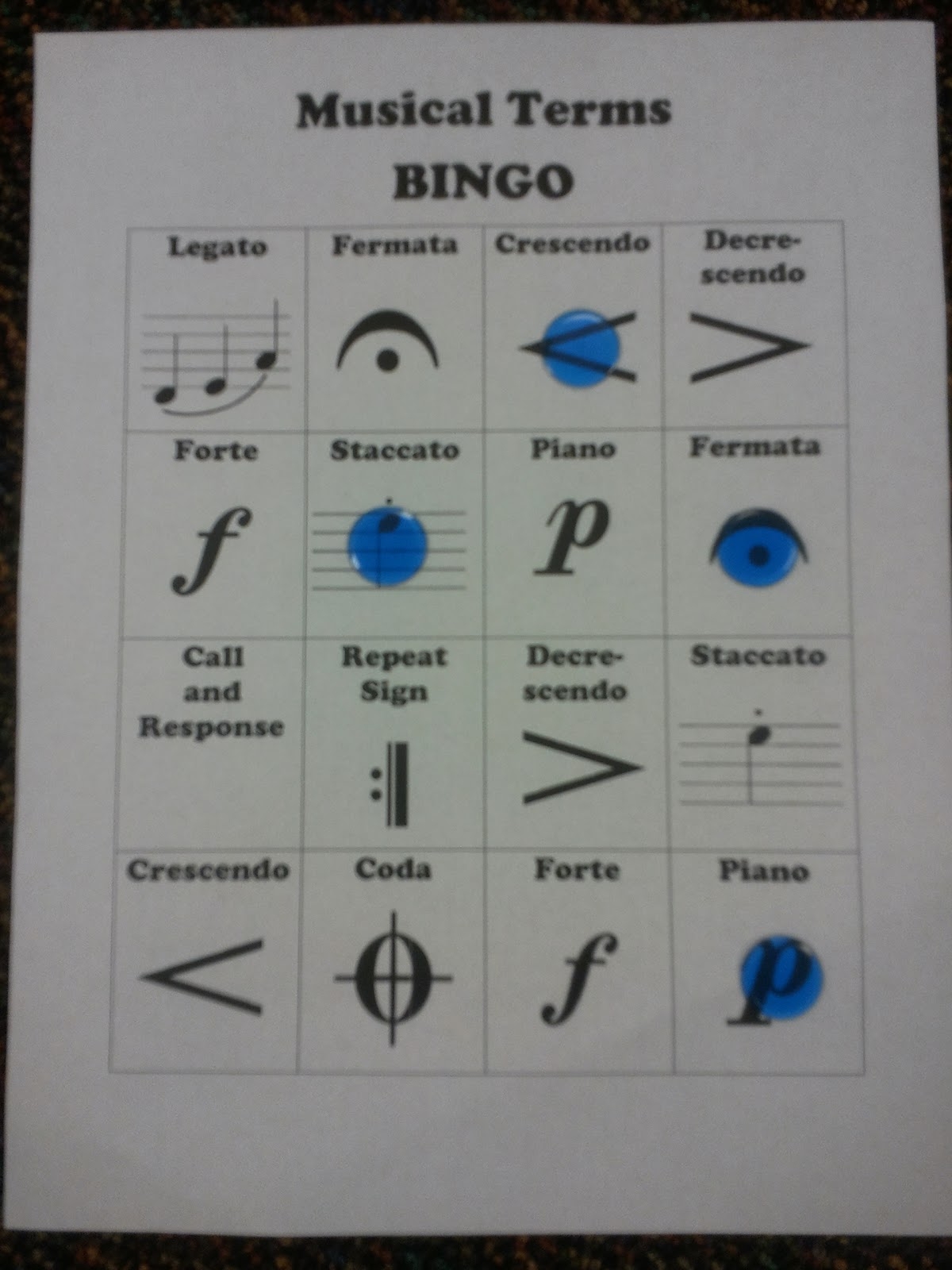  We Music HSES Musical Terms Centers