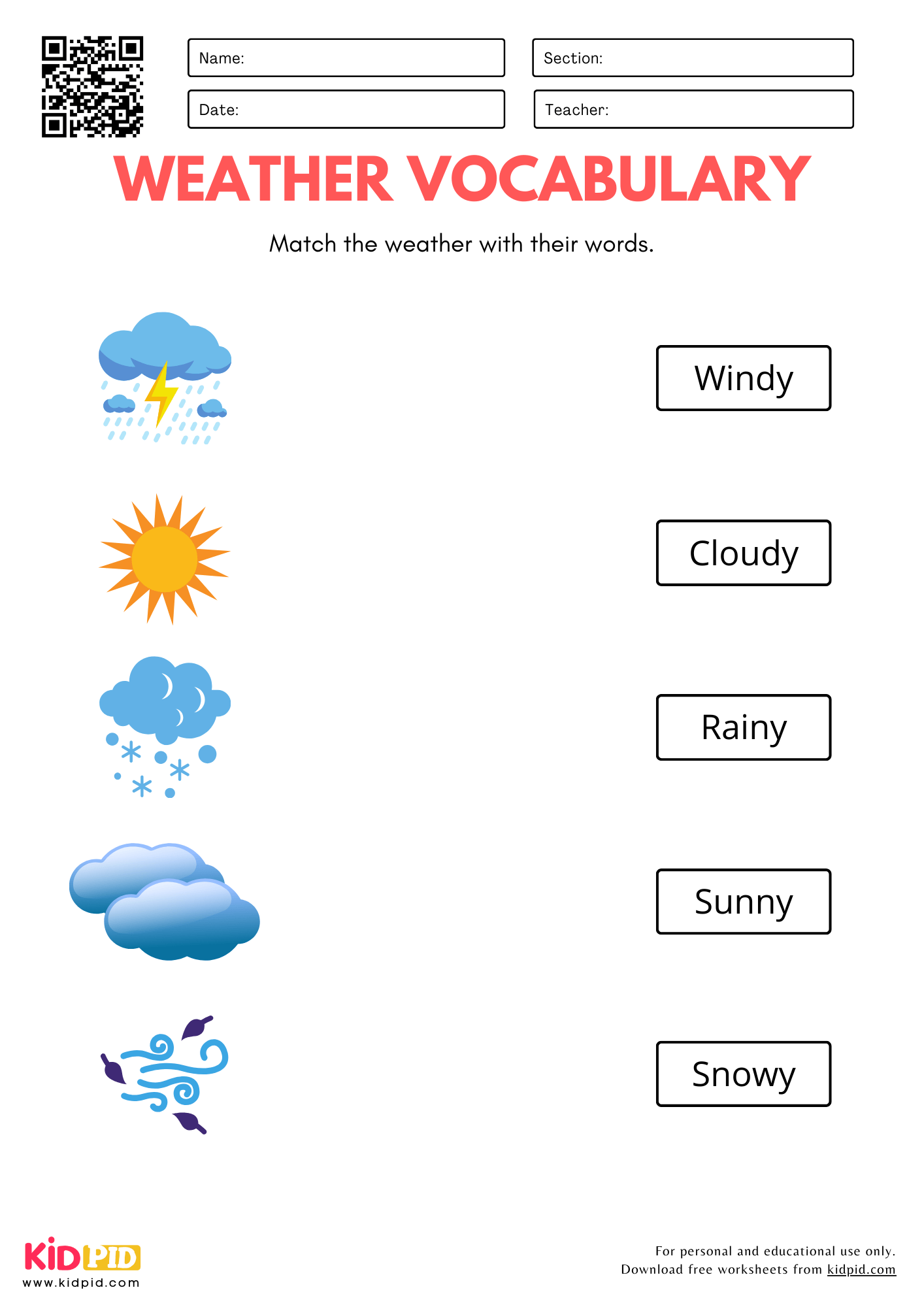 free vocabulary worksheets for k5