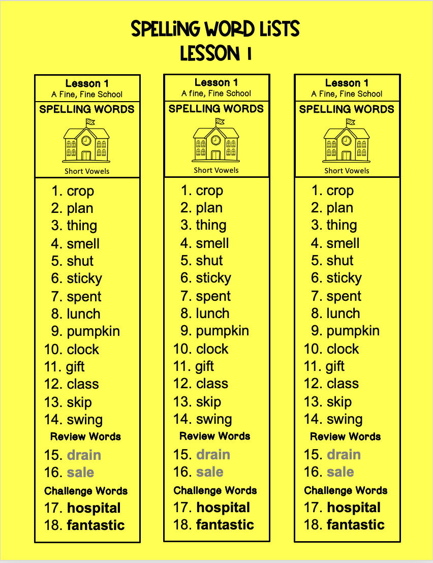 Weekly Spelling Word Lists For 3rd Grade Journeys Lessons 1 30 Entire Year Made By Teachers