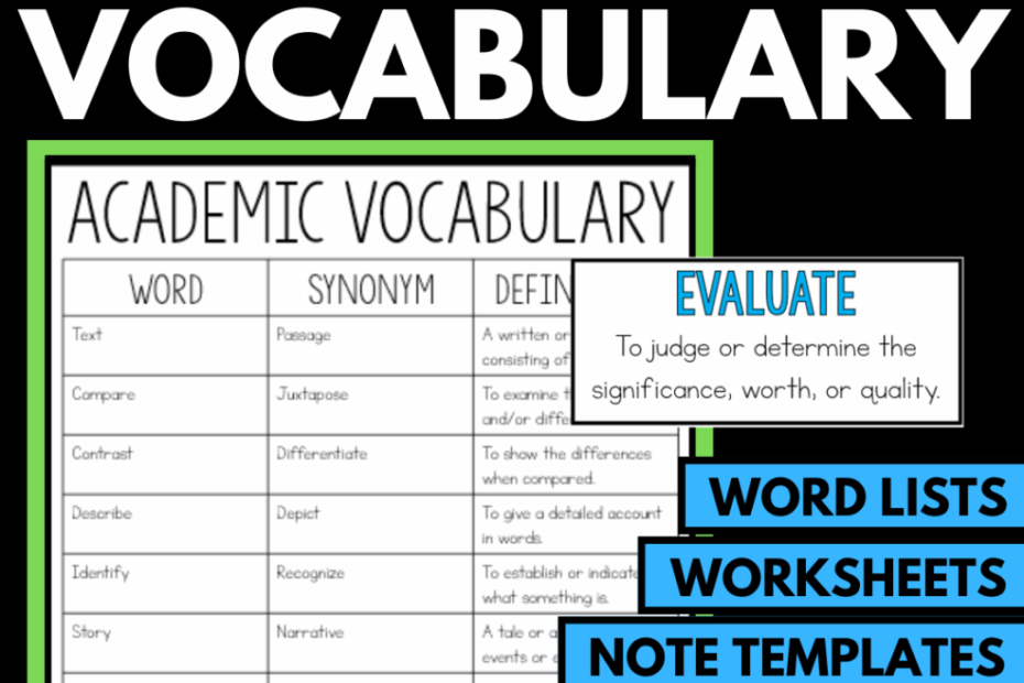 What Is Academic Vocabulary Creative Classroom Core