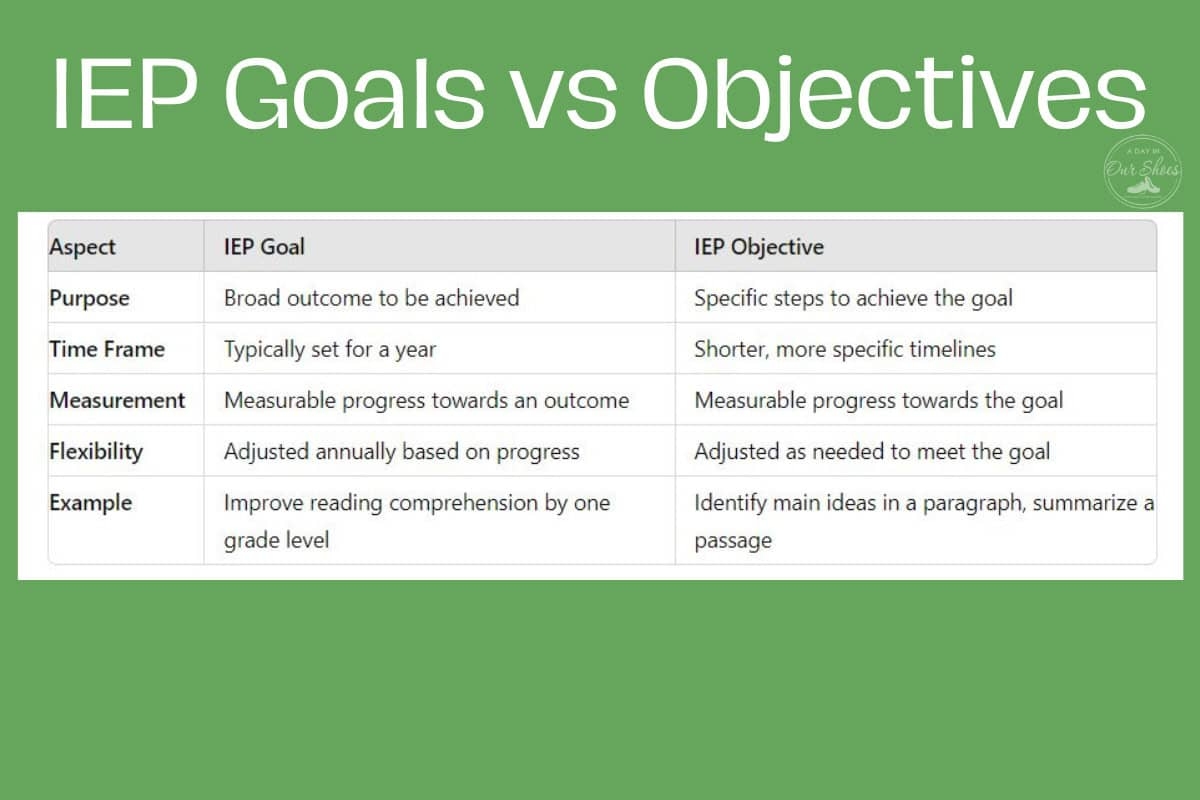 What s The Difference Between Goals And Objectives On An IEP 