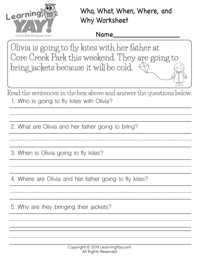 1st grade comprehension worksheets pdf