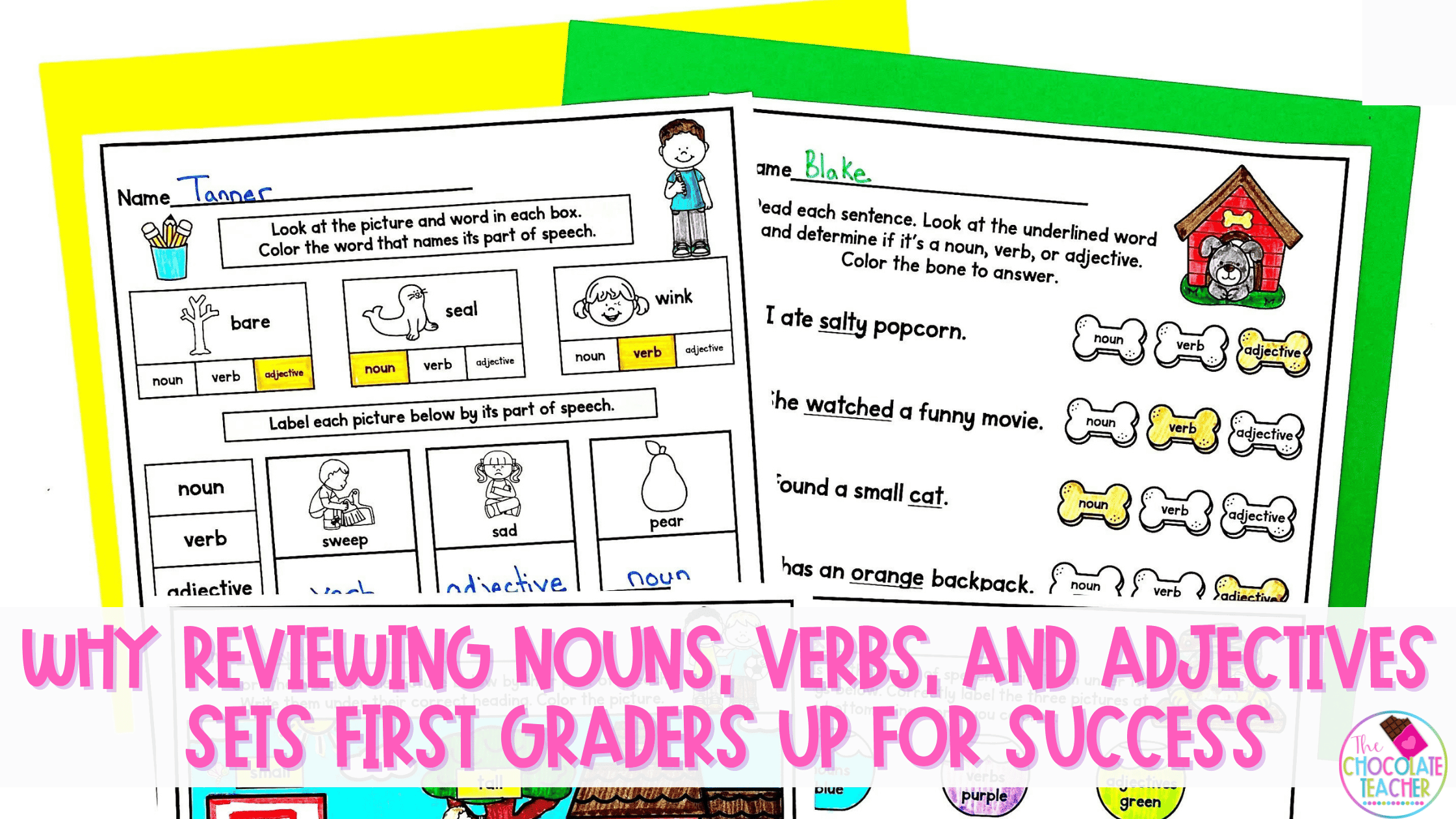 nouns adjectives and verbs