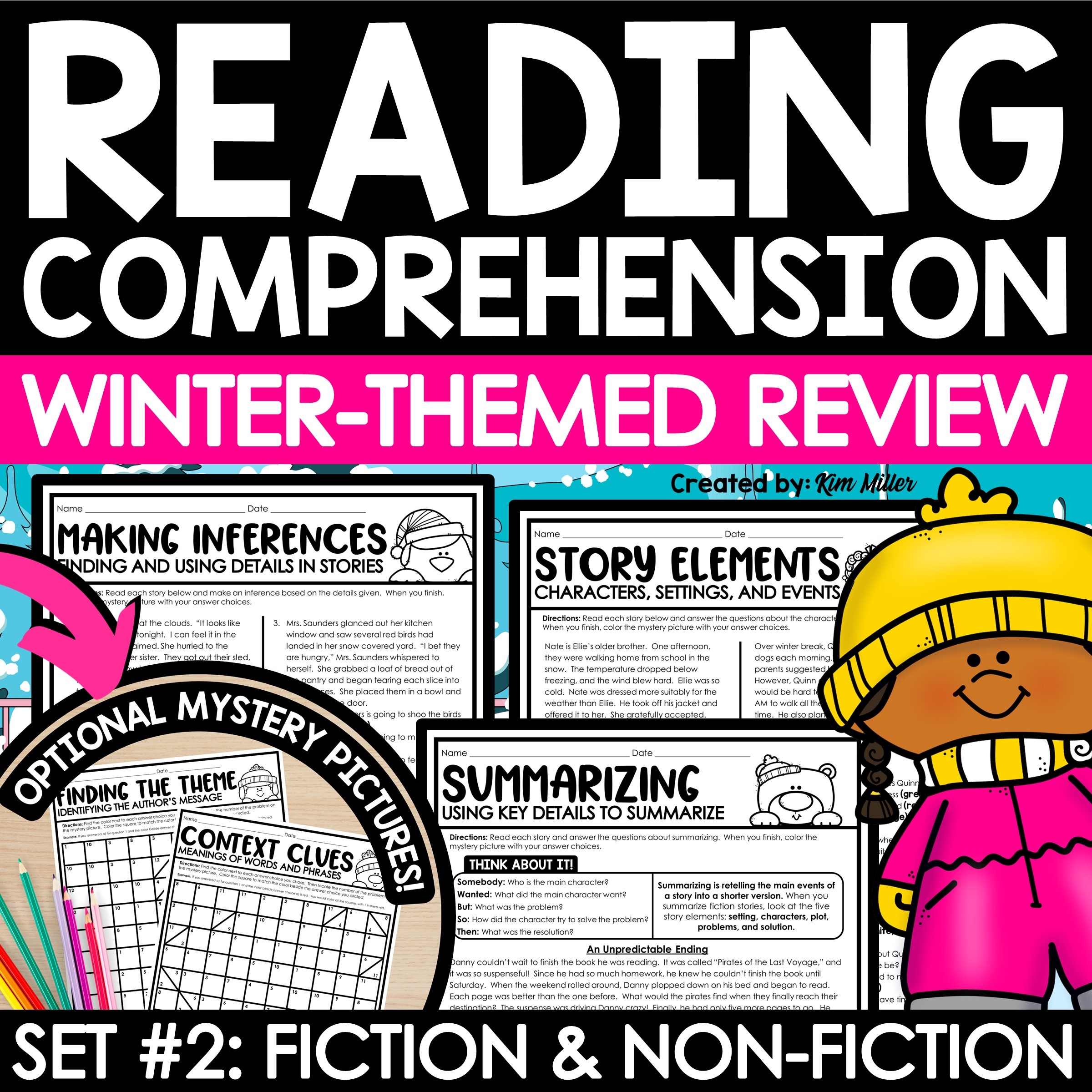 Winter Activities Reading Comprehension Passages And Questions 4th 5th Grade A Love Of Teaching Kim Miller