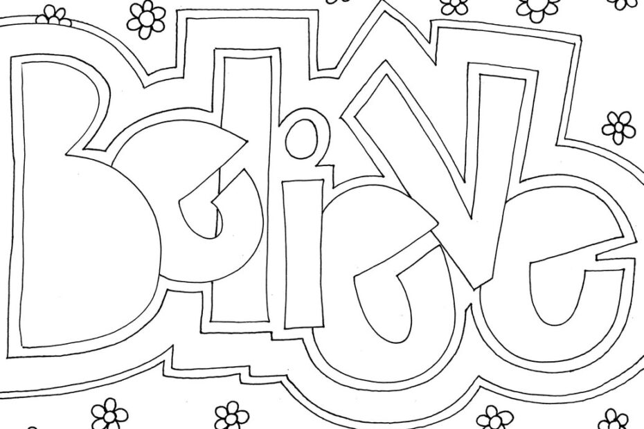 Word Coloring Pages DOODLE ART ALLEY