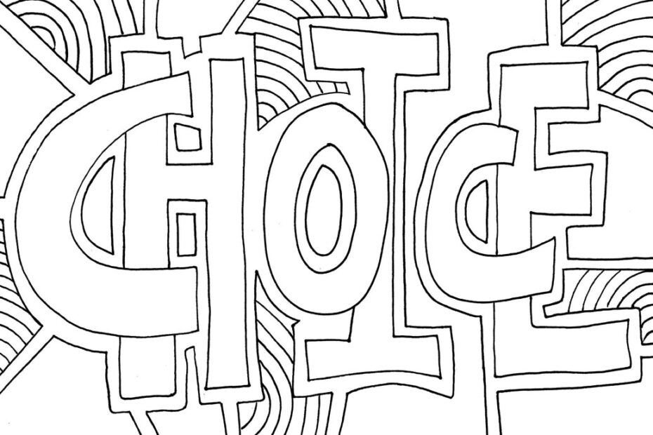 Word Coloring Pages DOODLE ART ALLEY