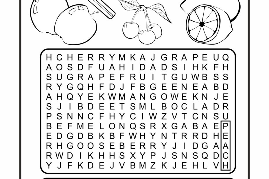 Word Search Cool Coloring Pages