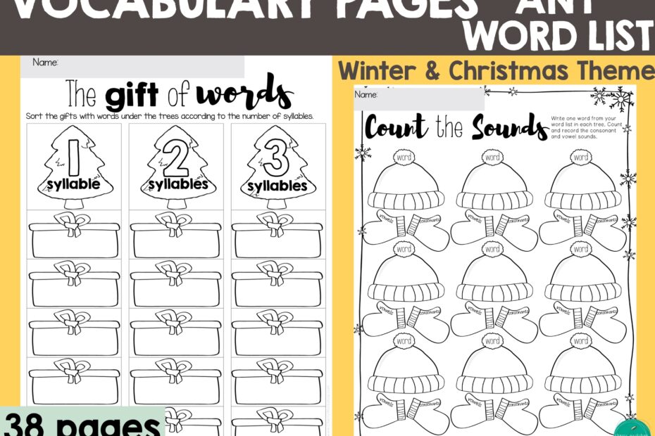 Word Study Activities For Any Word List Winter And Christmas