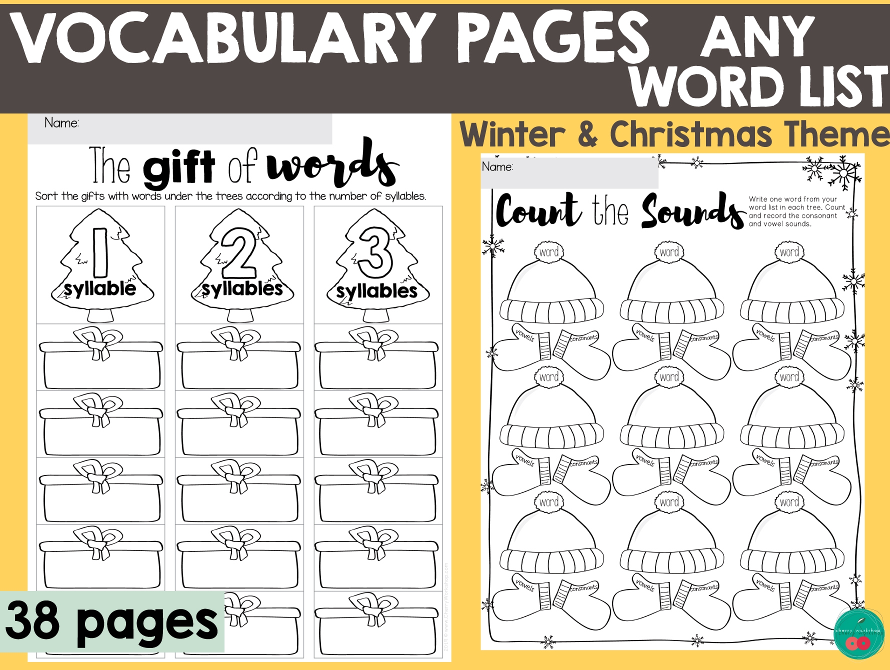 Word Study Activities For Any Word List Winter And Christmas 