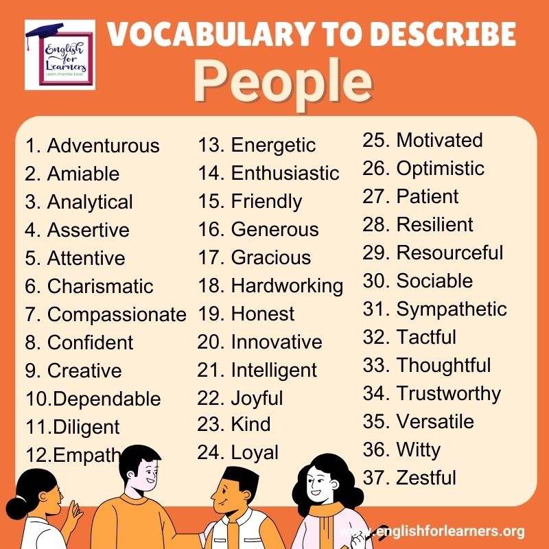 Words Describing People Words To Describe Someone 