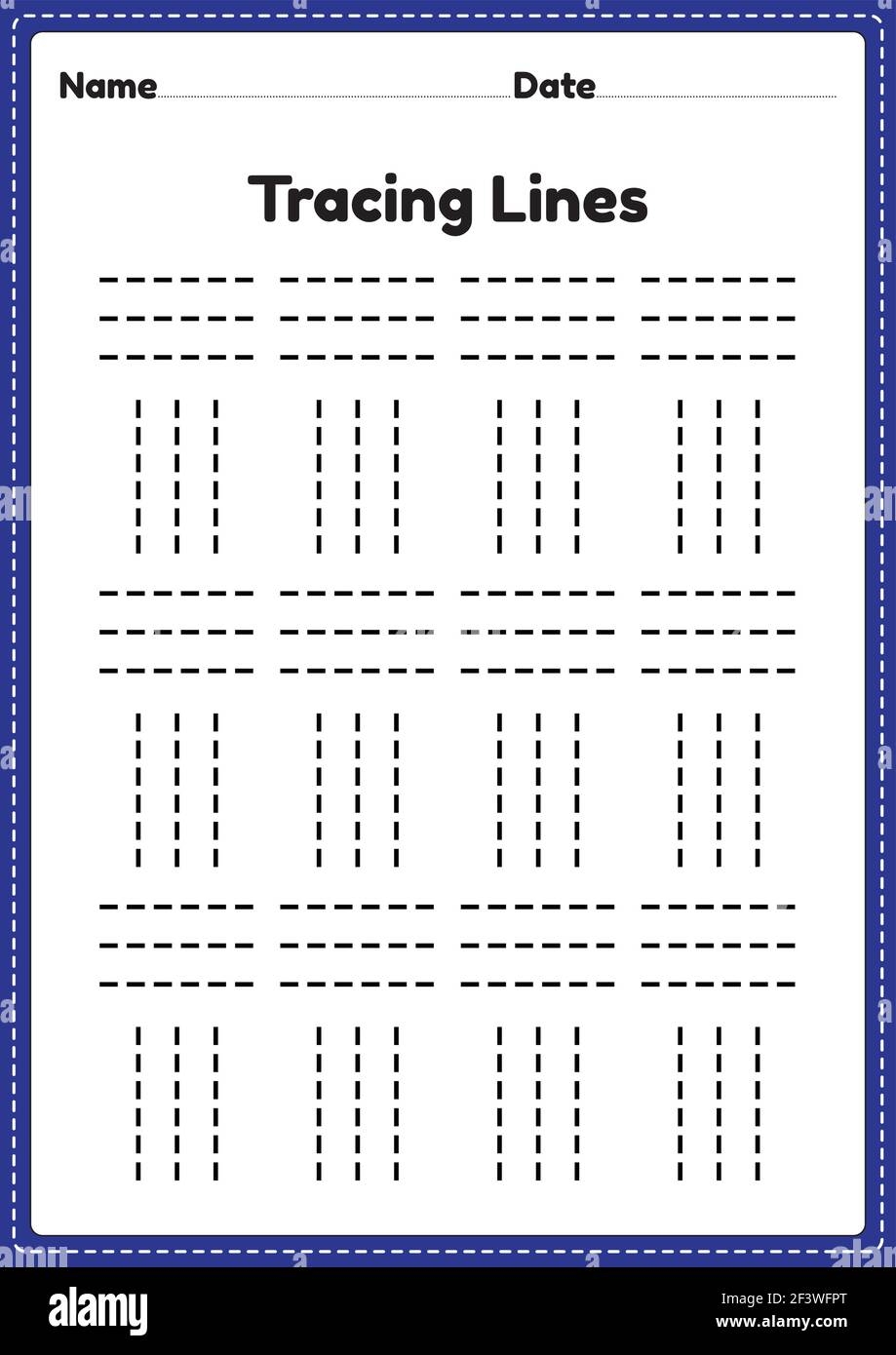 tracing line worksheet for nursery