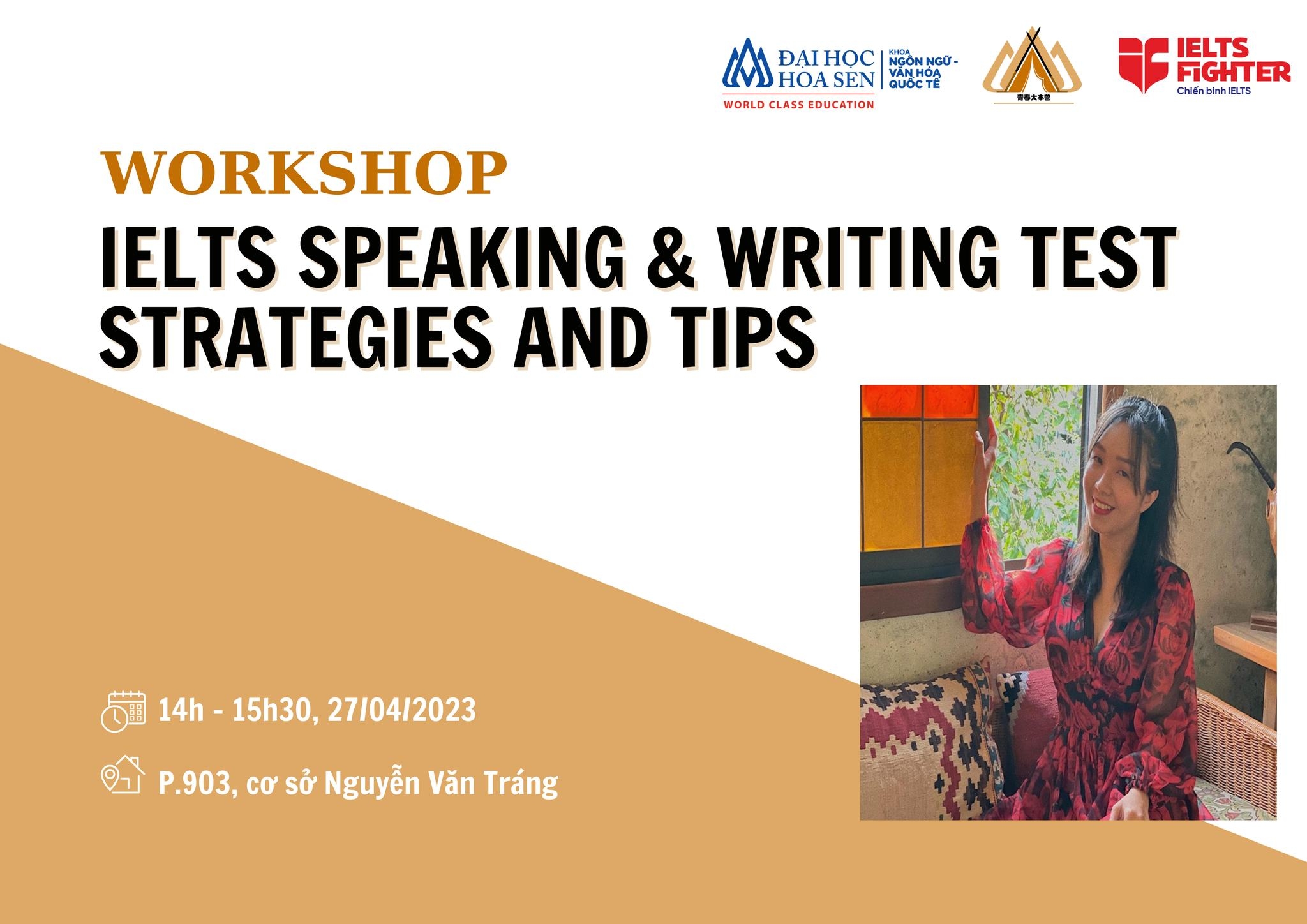 WORKSHOP IELTS SPEAKING U0026 WRITING TEST STRATEGIES AND TIPS 